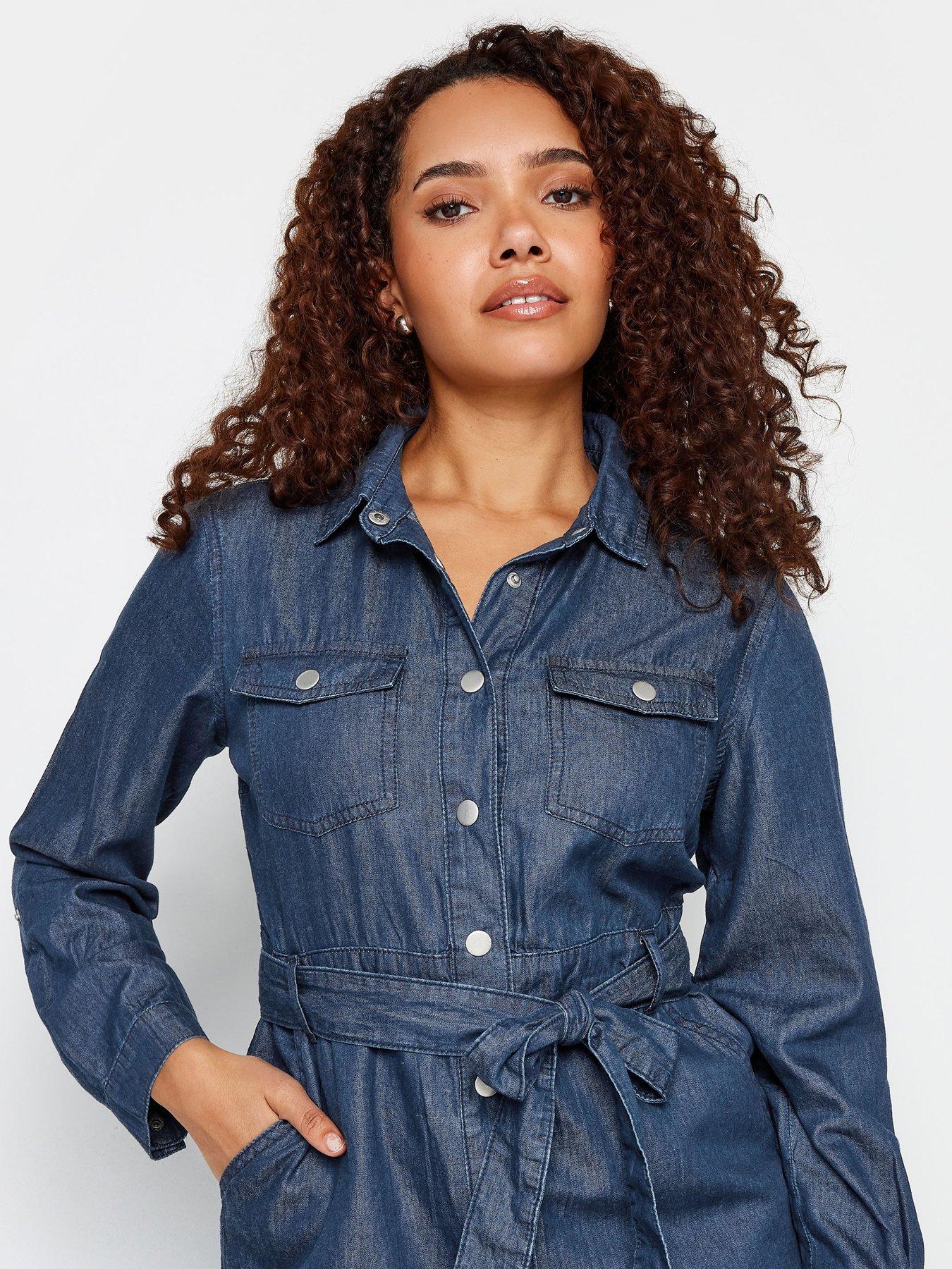 mco-shirt-knee-length-denim-dress-blueoutfit