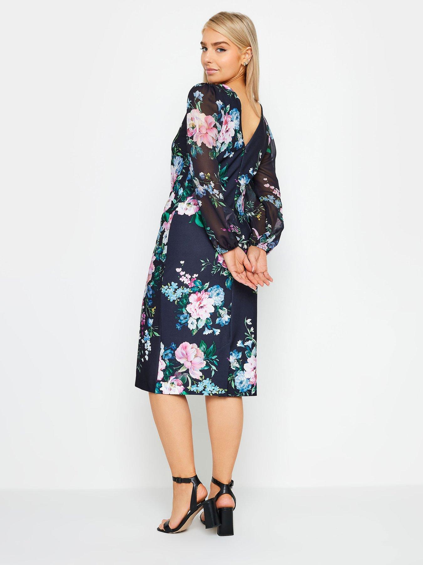 mco-navy-floral-chiffon-sleeve-shift-dressstillFront