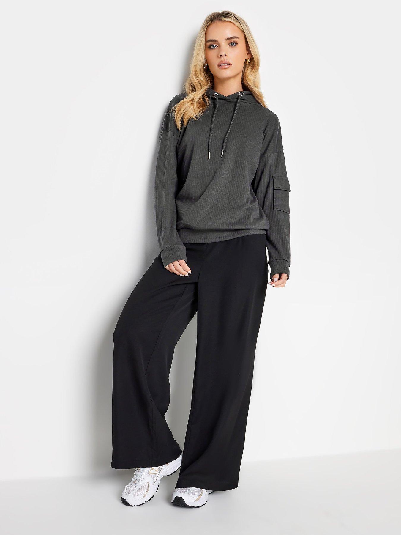 Image 3 of 4 of PixieGirl Petite Grey Rib Cargo Hoody