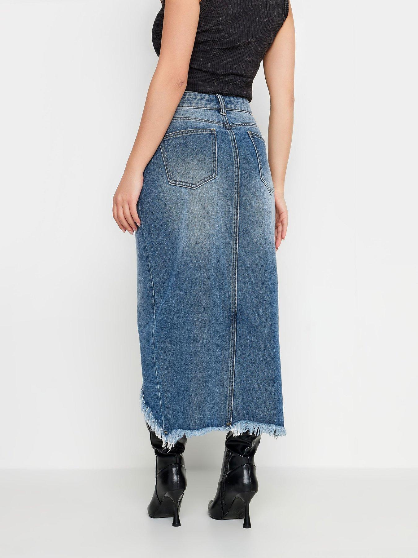 pixiegirl-petite-extreme-ripped-denim-skirt-bluestillFront