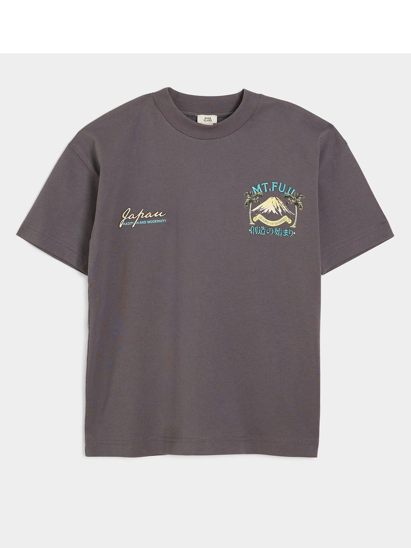 River Island Boys Graphic Print T-Shirt - Grey