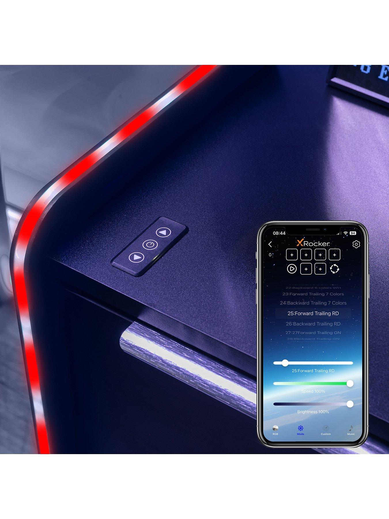 Image 6 of 7 of X Rocker Electra Bedside Table With Wireless Charging And Led Lights