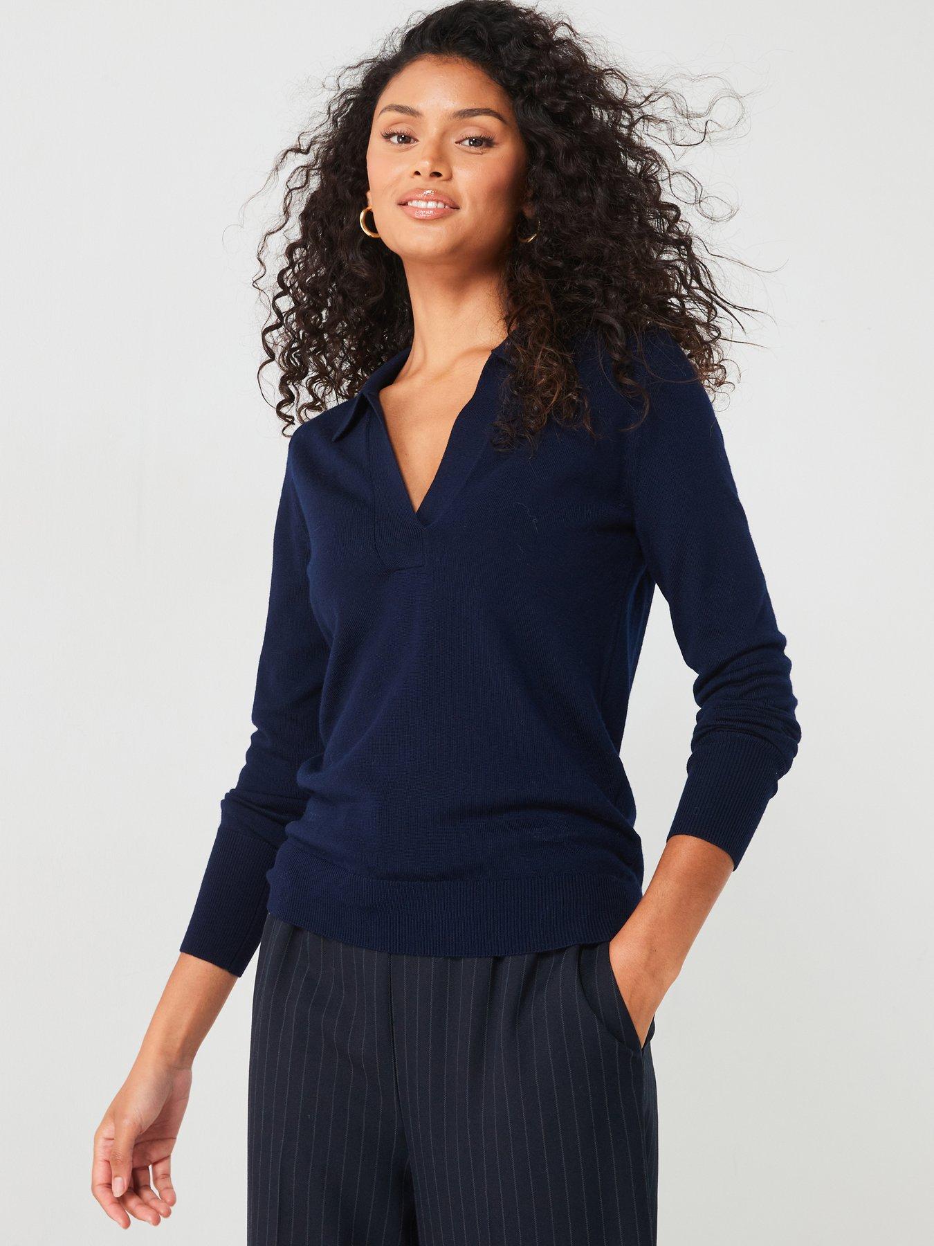 v-by-very-premium-merino-wool-collared-neck-jumper-navy