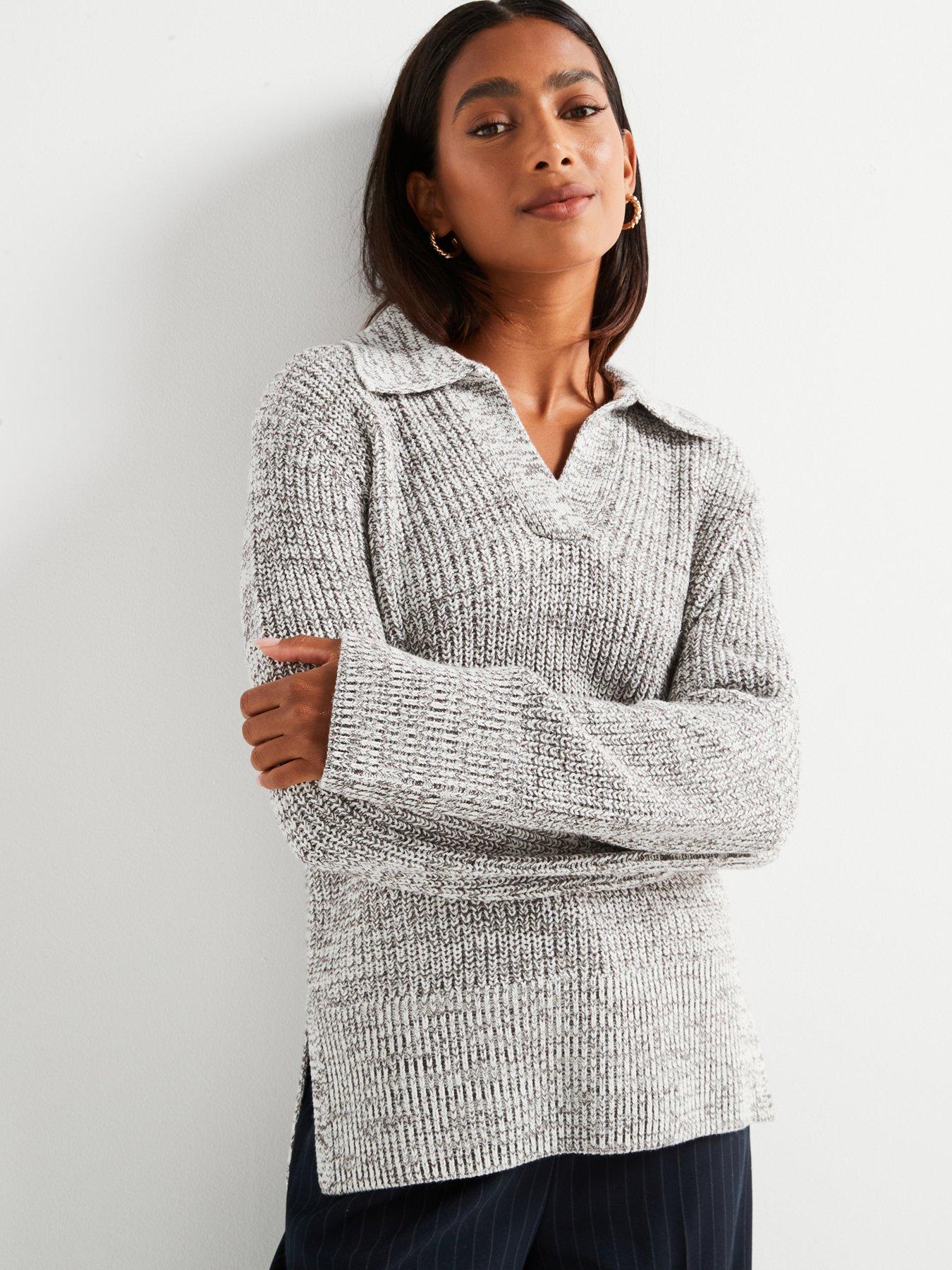 v-by-very-collared-neck-wide-sleeve-jumper-grey