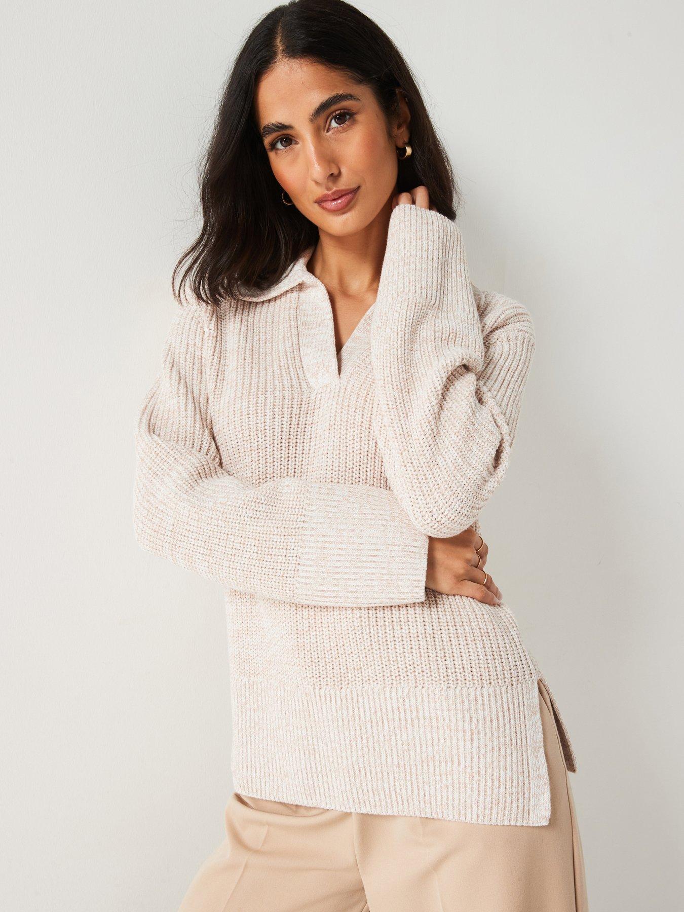 v-by-very-wide-sleeve-knitted-collared-jumperback