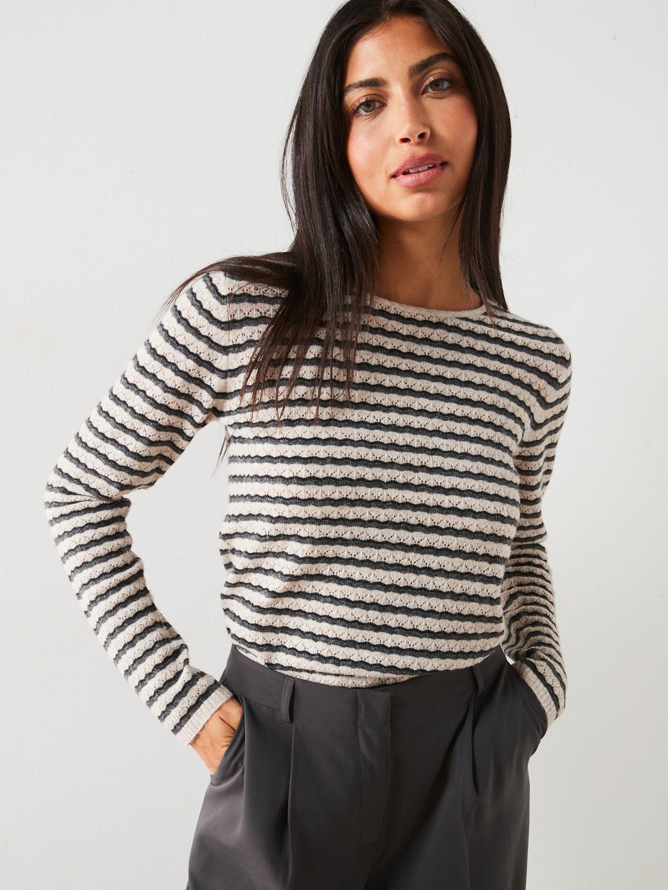 v-by-very-pointelle-stripe-jumper-with-wool