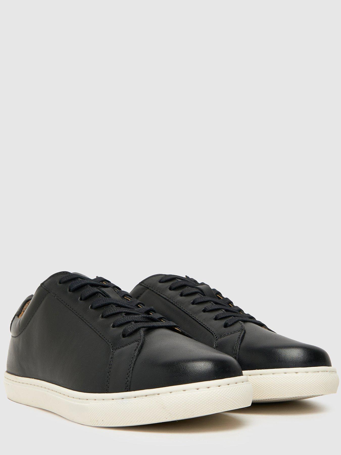 schuh-schuh-wayne-leather-cupsole-trainers-blackstillFront