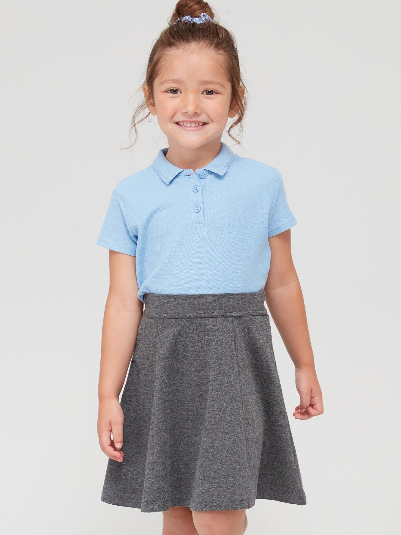 The Very Collection Girls Everyday 3 Pack Polo Tops - Blue
