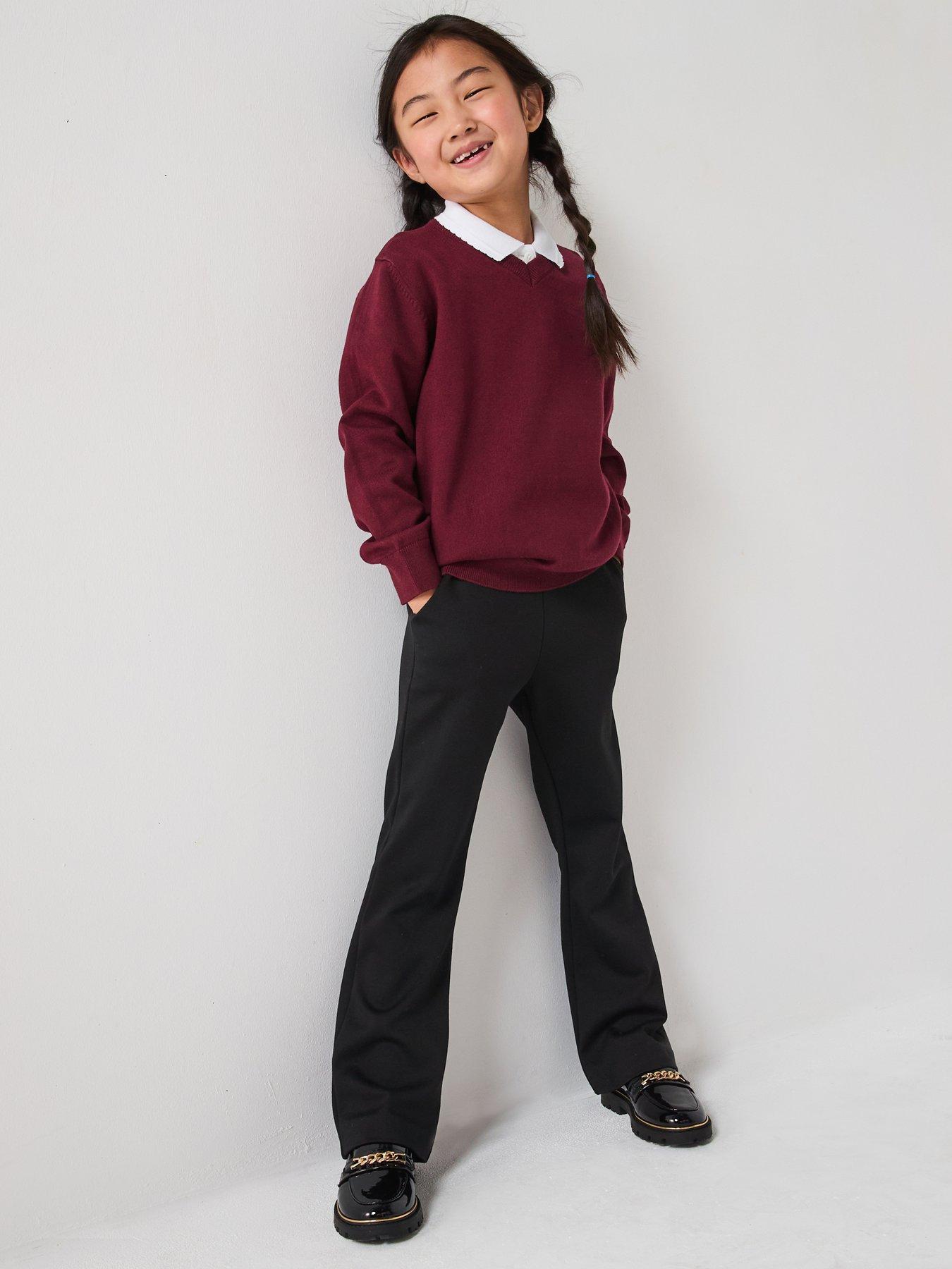 Image of Everyday Girls 2 Pack Jersey Kick Flare Trouser - Black