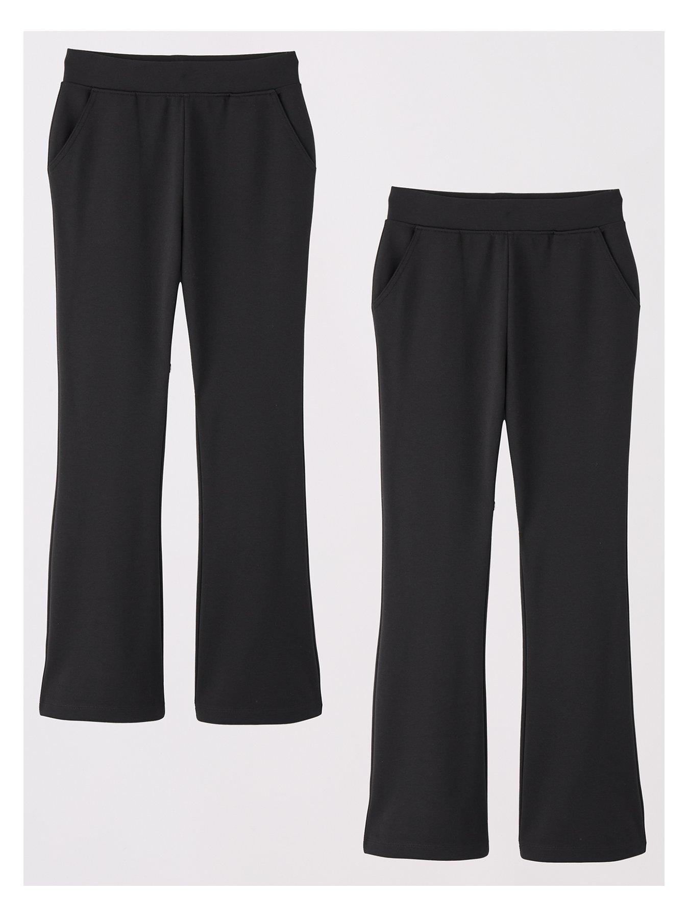 Image 2 of 6 of Everyday Girls 2 Pack Jersey Kick Flare Trouser - Black