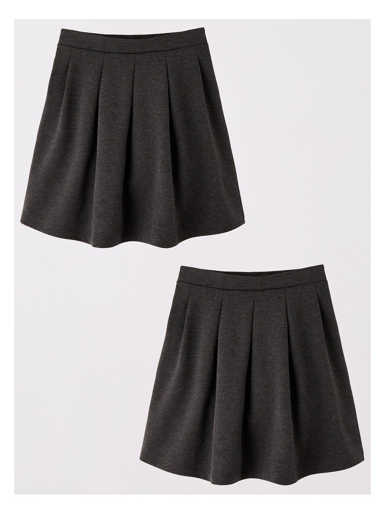 Image 2 of 7 of Everyday Girls 2 Pack Pleated Jersey Skirts - Grey