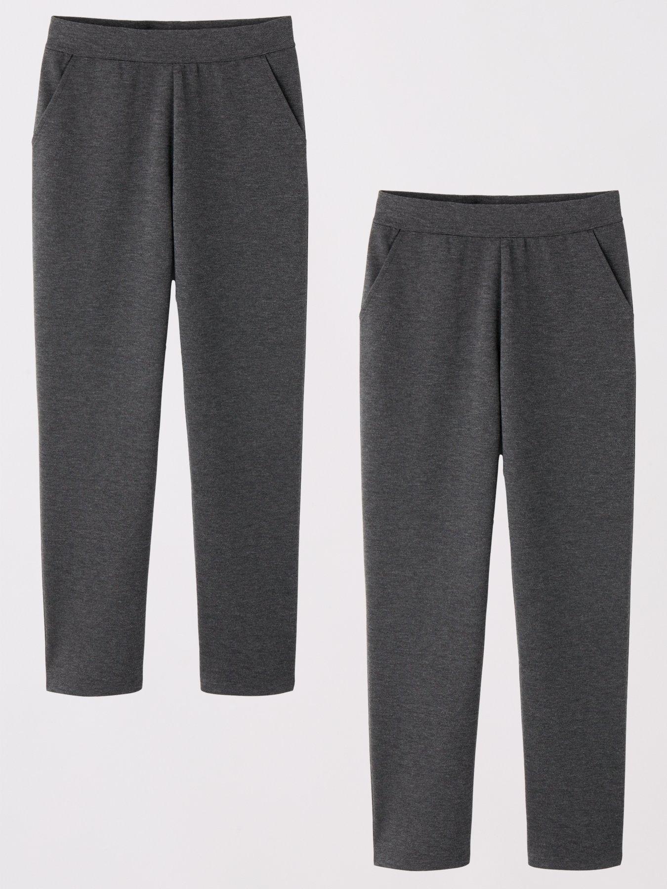 undefined Girls 2 Pack Jersey Trouser - Grey