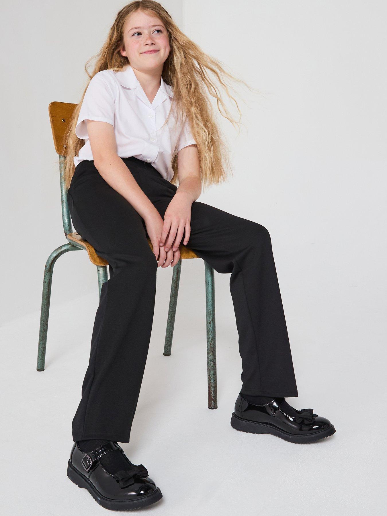 the-very-collection-girls-2-pack-jersey-school-trousers-black