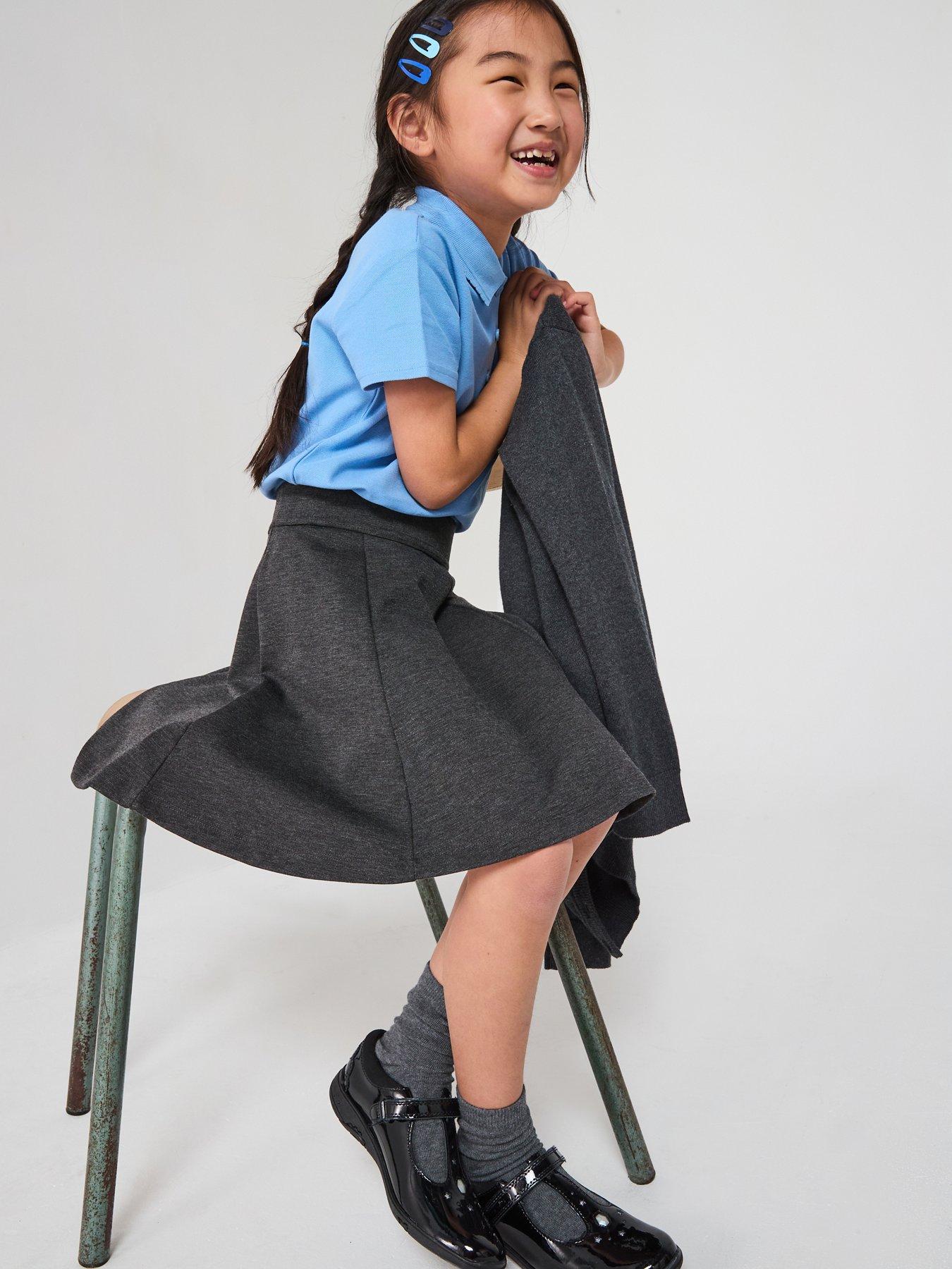 Image 1 of 7 of Everyday Girls 2 Pack Jersey Skater Skirts - Grey