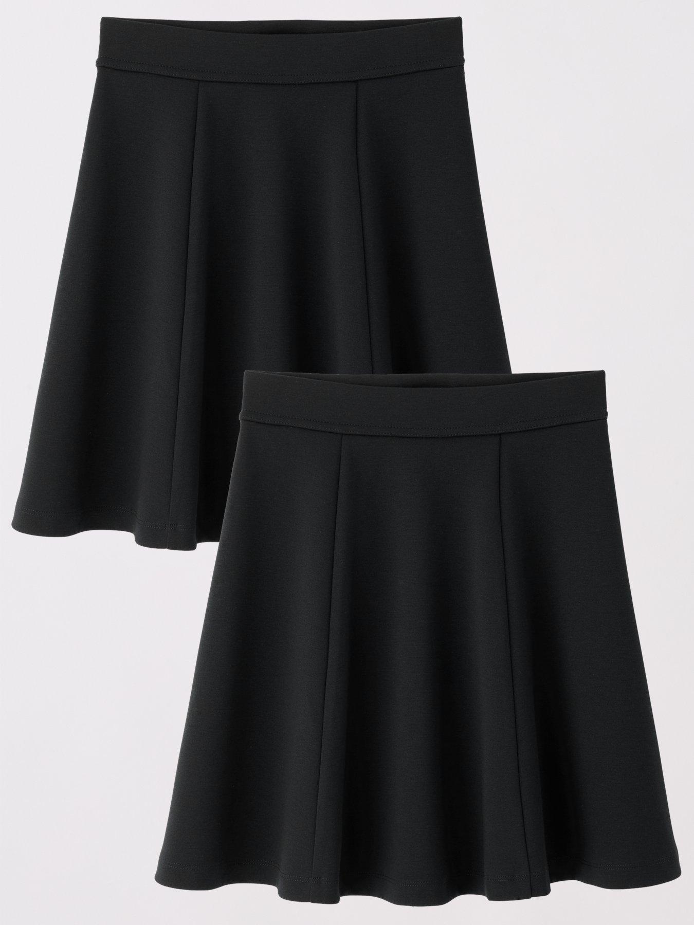 undefined Girls 2 Pack Jersey Skater Skirts - Black