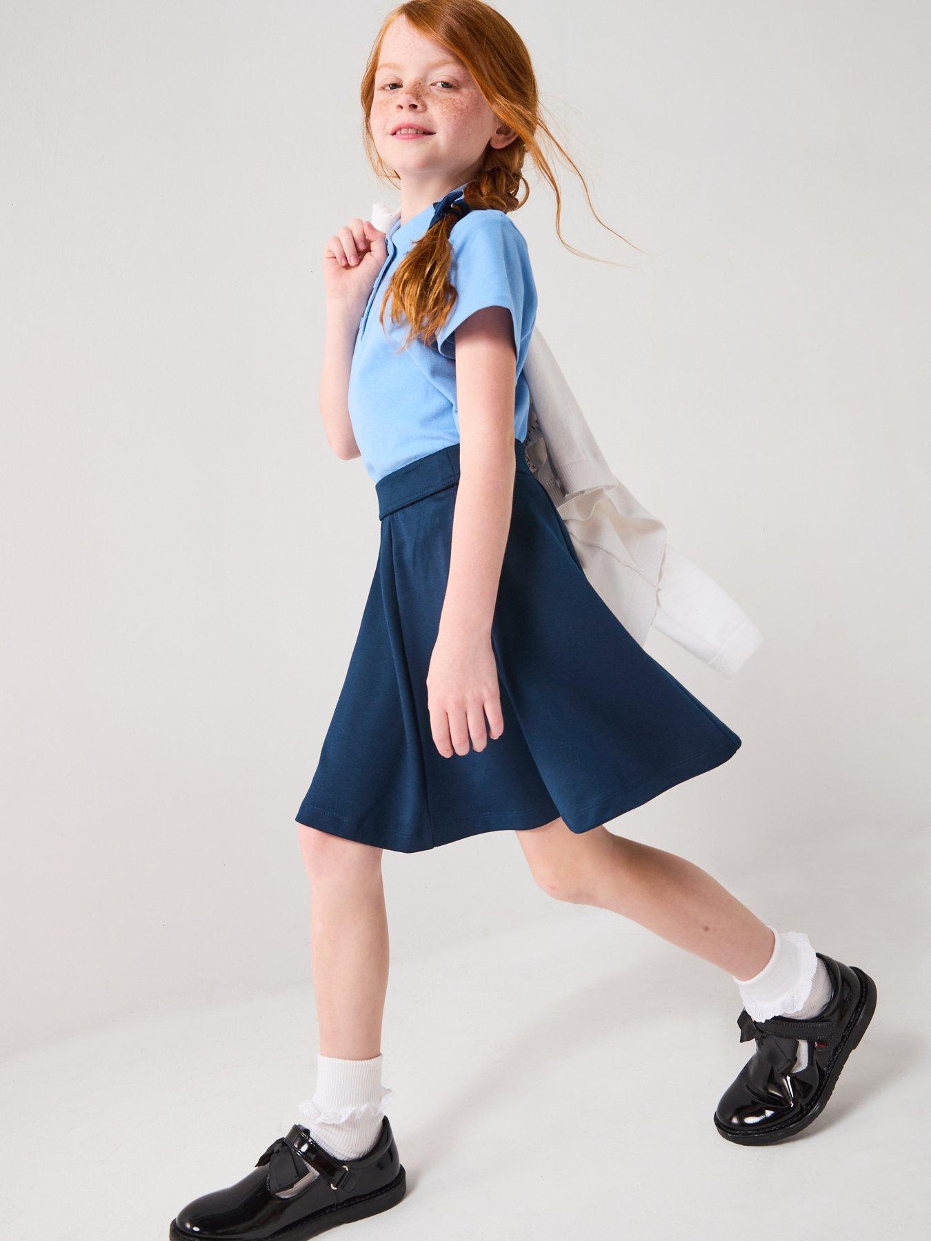 Image 1 of 7 of Everyday Girls 2 Pack Jersey Skater Skirts - Navy