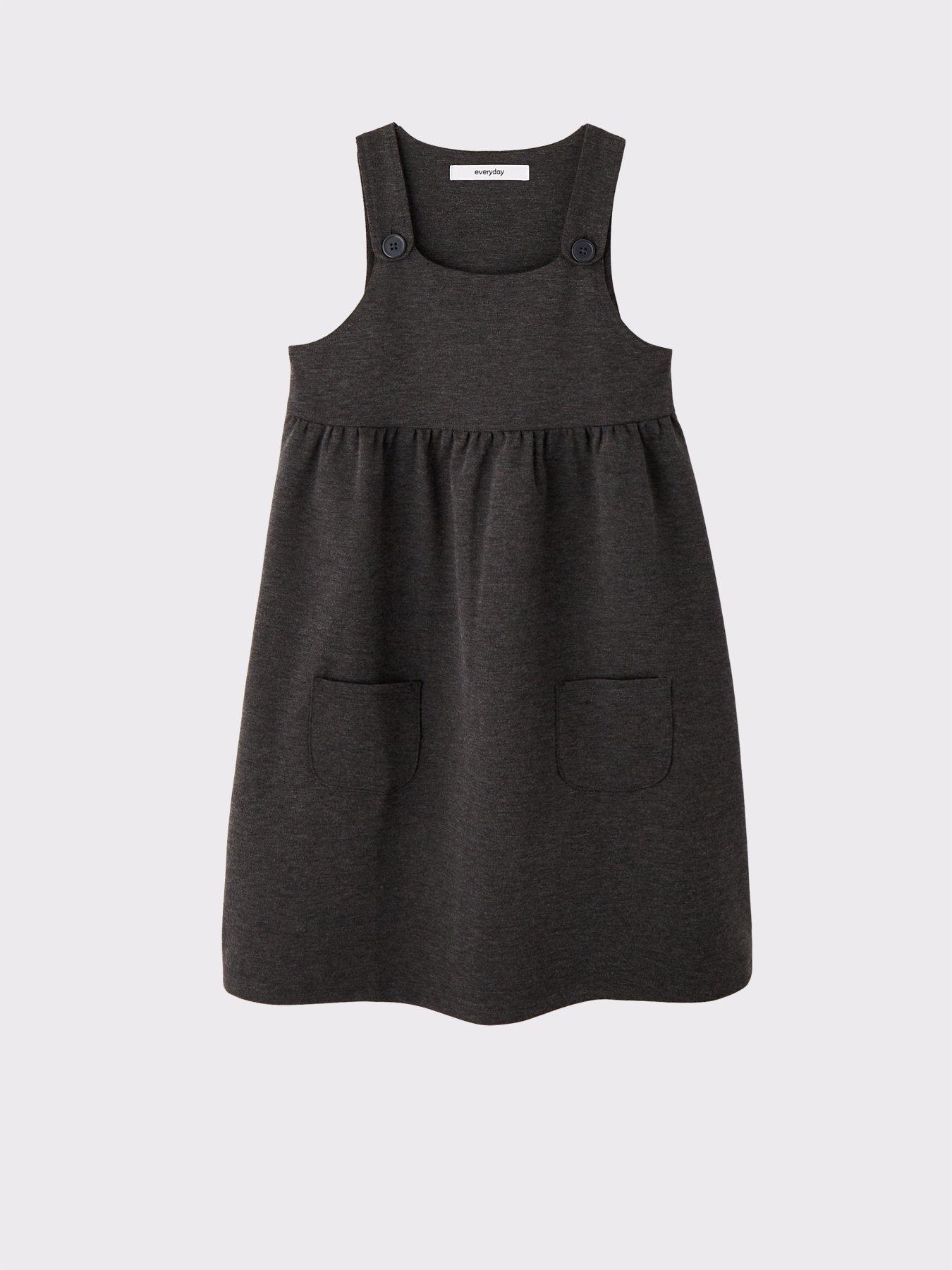 Image 4 of 7 of The Very Collection Girls 2 Pack Jersey Pinafore - Grey