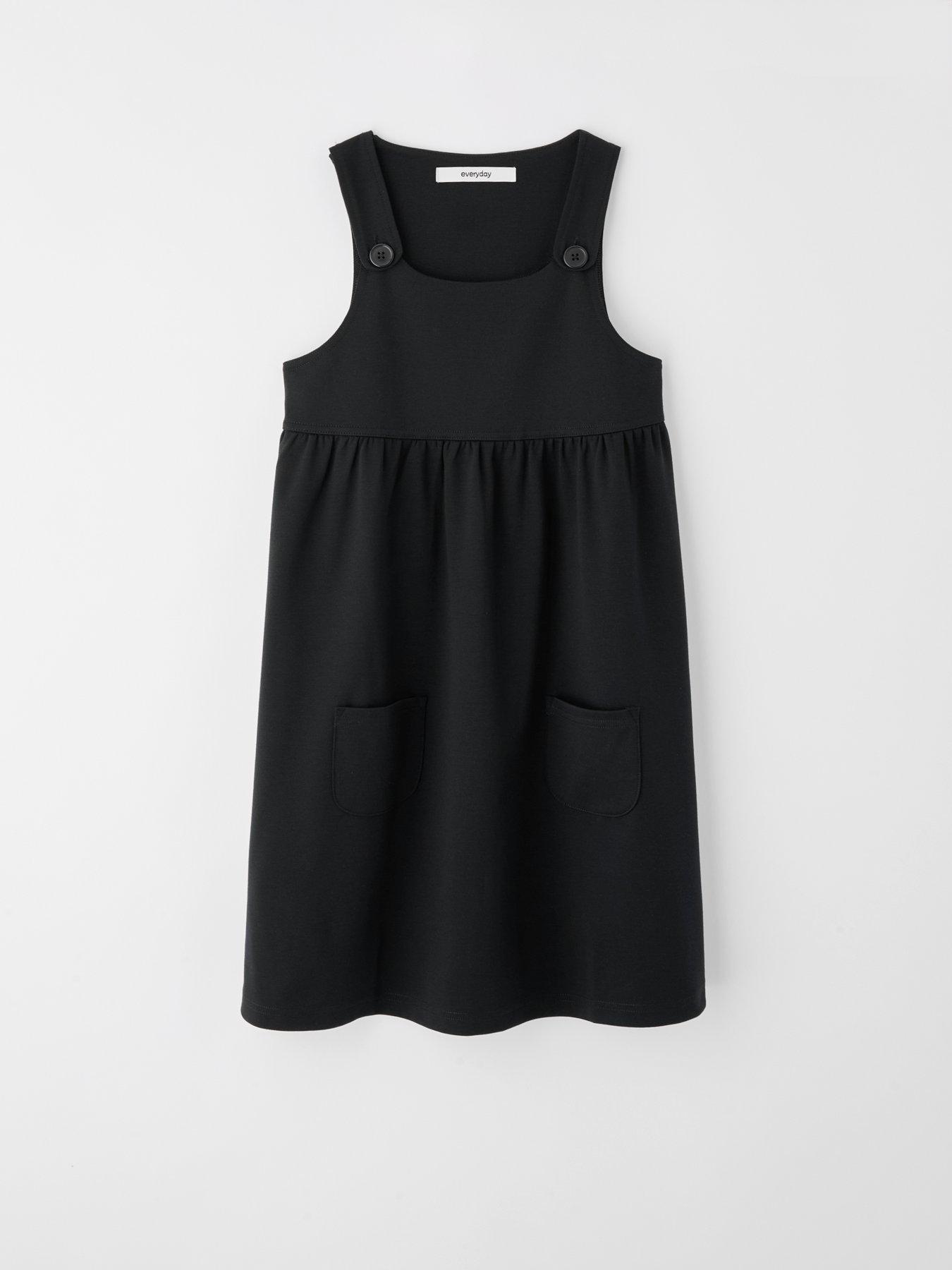 Image 4 of 7 of The Very Collection Girls 2 Pack Jersey Pinafore - Black