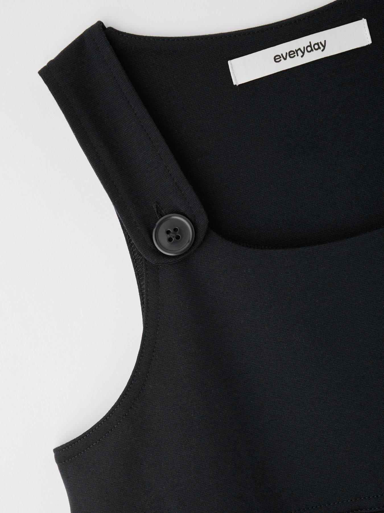 Image 5 of 7 of The Very Collection Girls 2 Pack Jersey Pinafore - Black