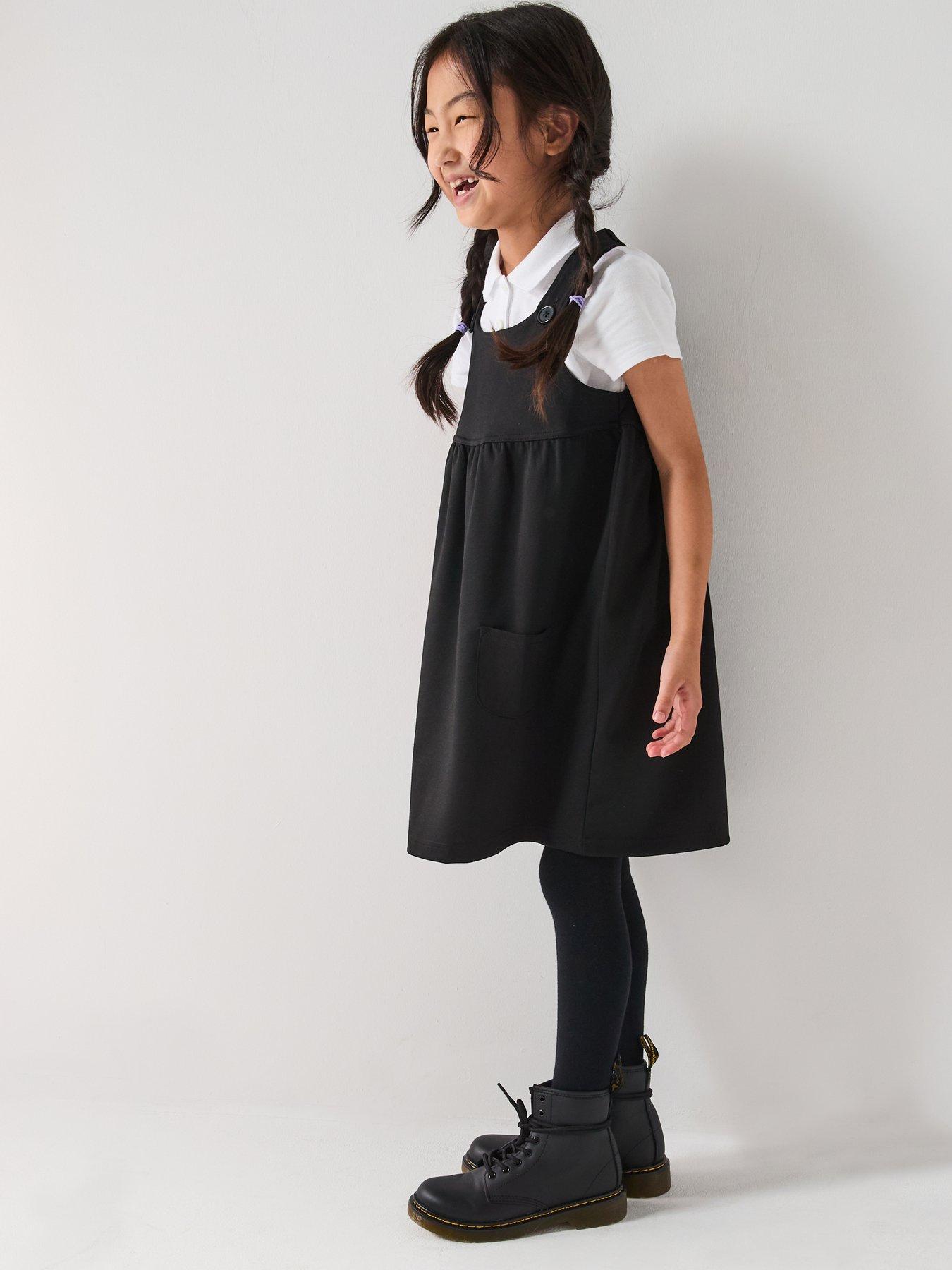 Image 7 of 7 of The Very Collection Girls 2 Pack Jersey Pinafore - Black