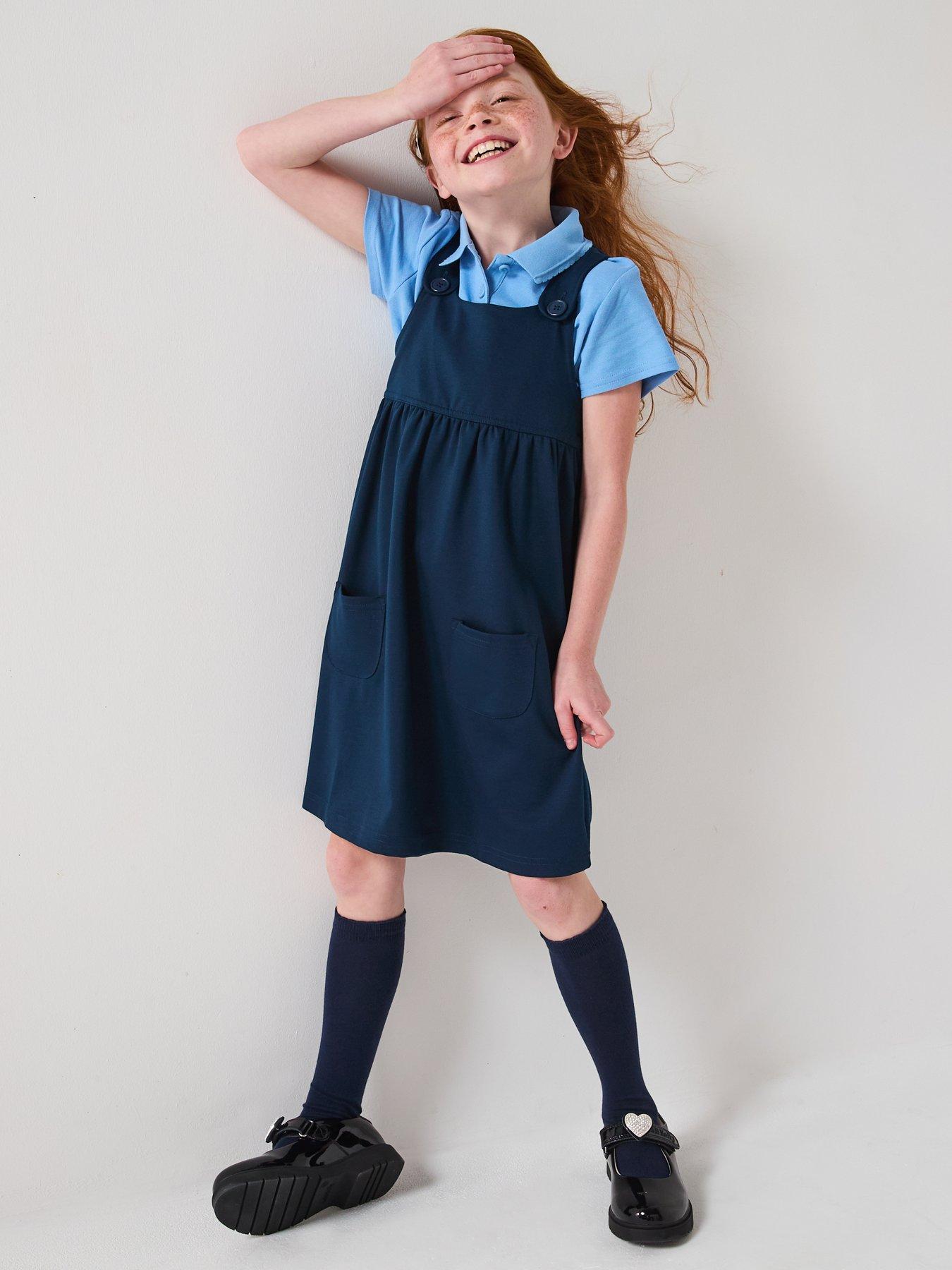 the-very-collection-girls-2-pack-jersey-pinafore-navy