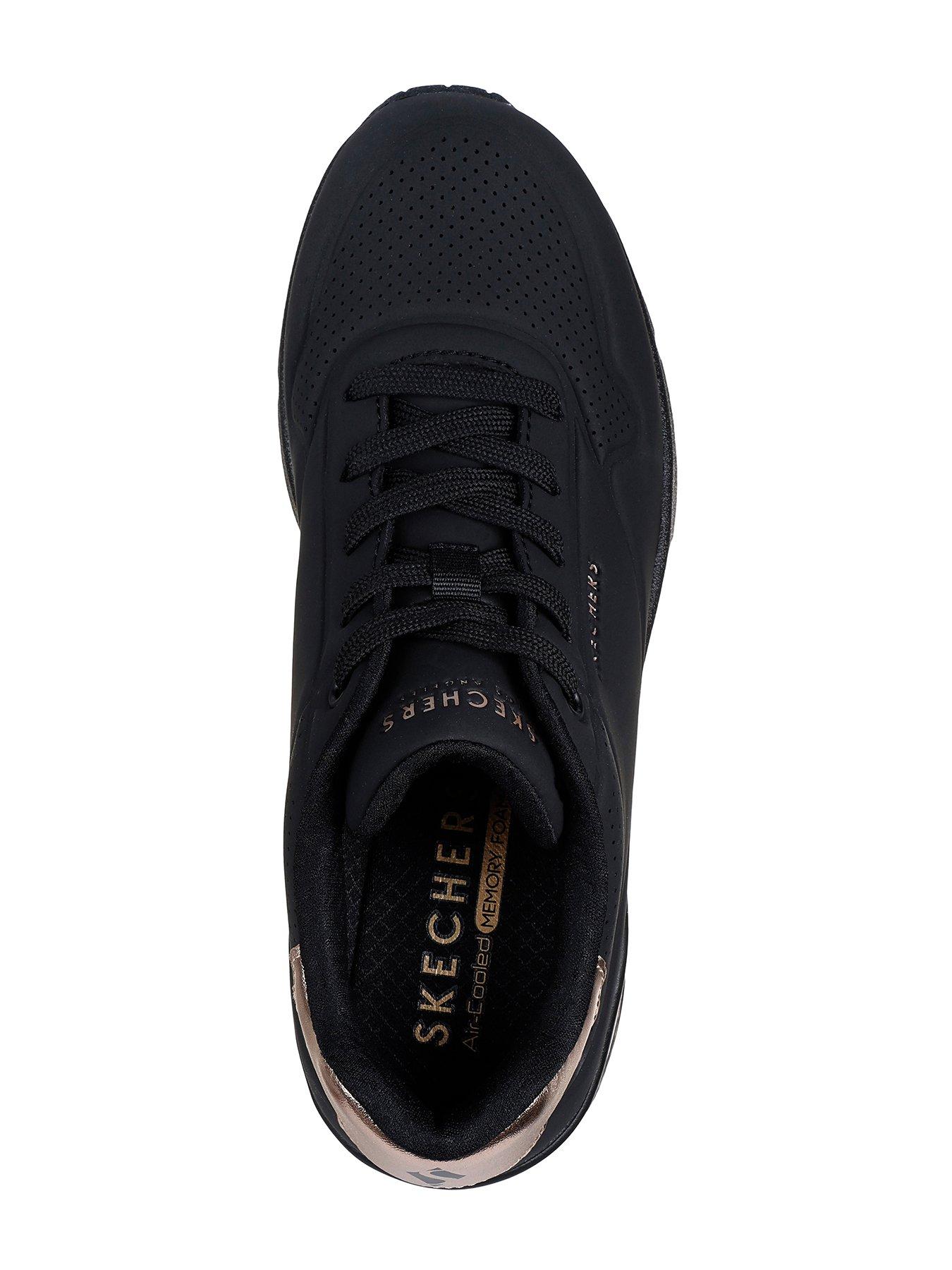 skechers-duraleather-metallic-trimmed-lace-up-wedge-trainers-blackoutfit