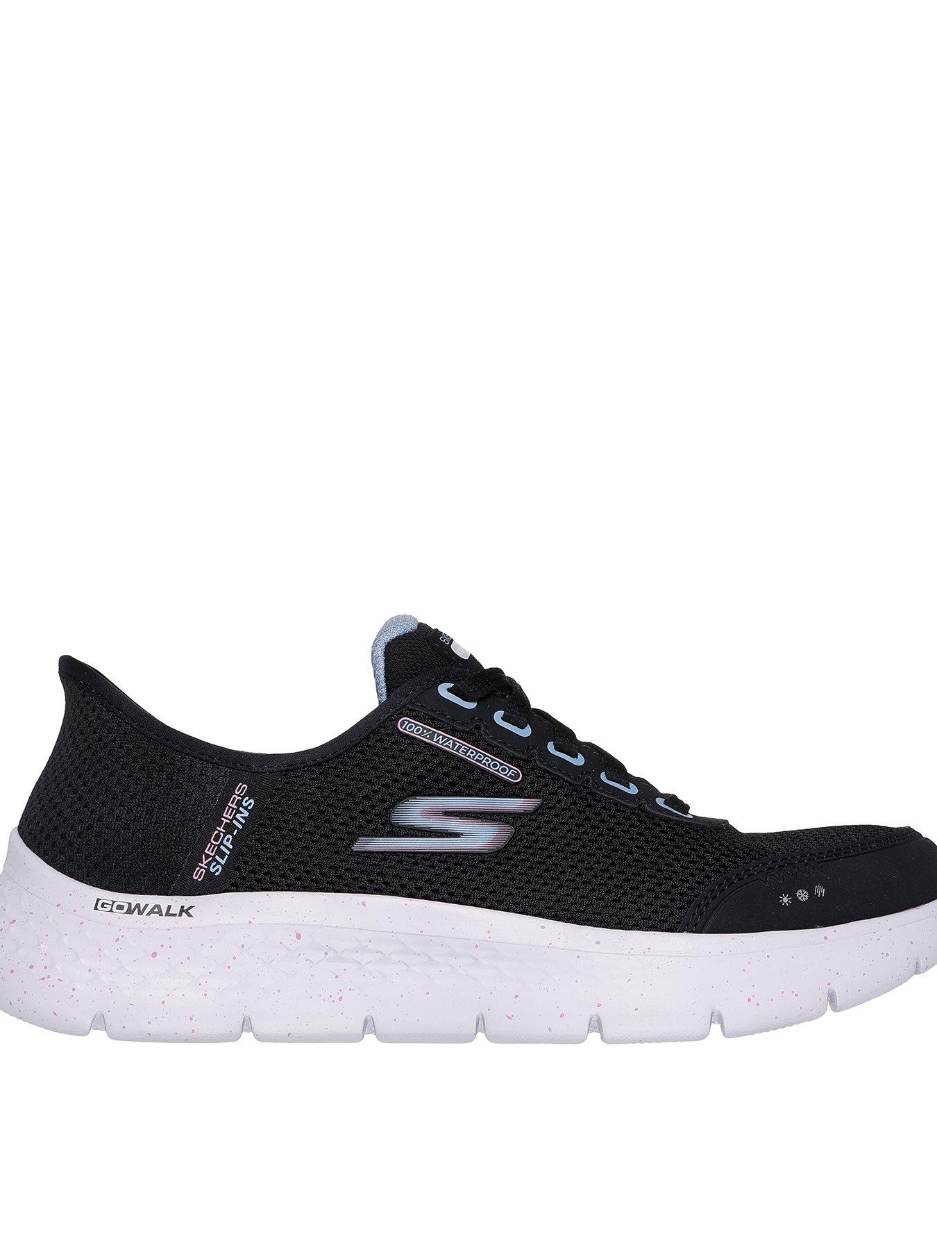 skechers-slip-ins-100-waterproof-mesh-lace-up-trainers-black