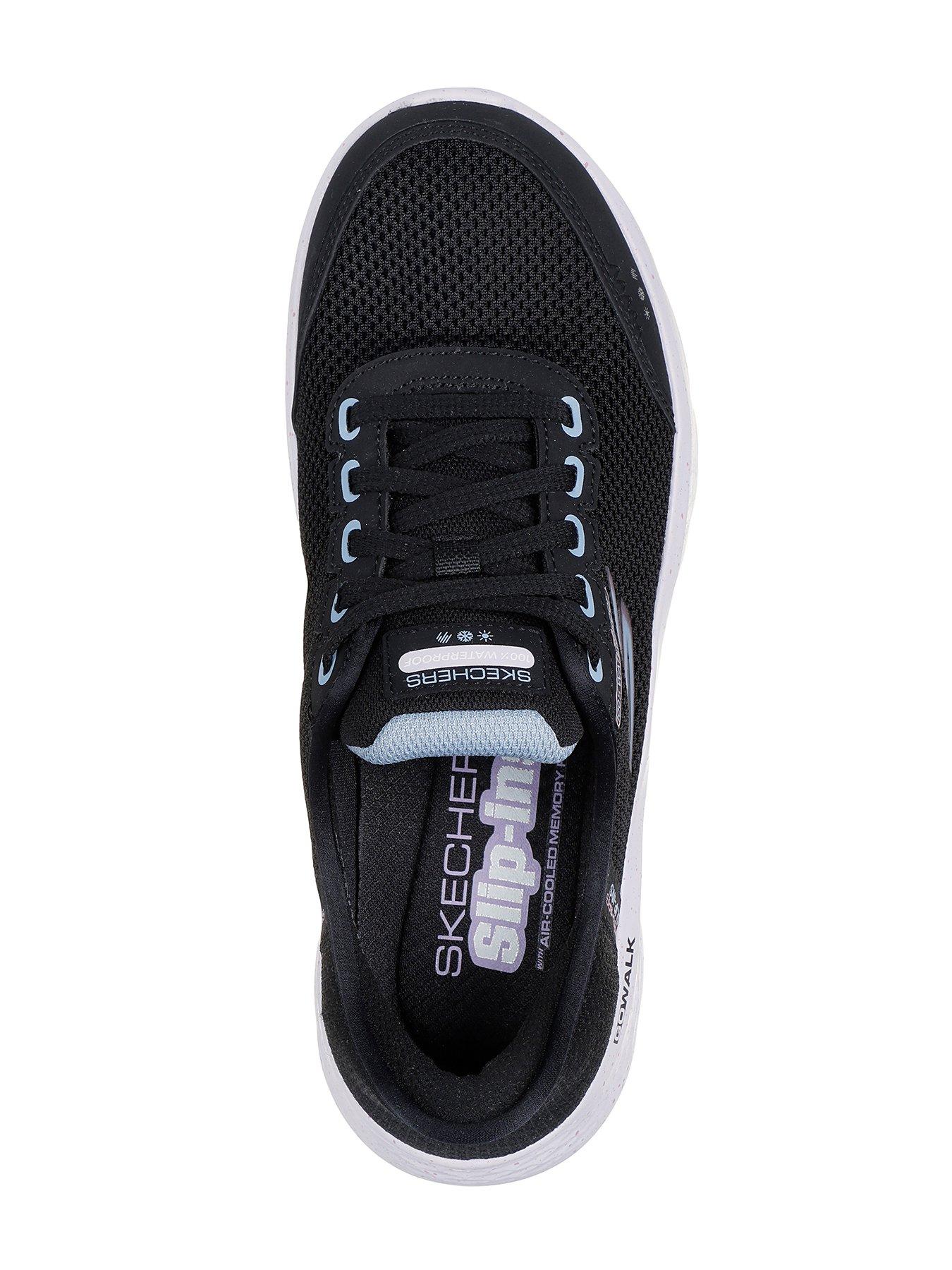 skechers-slip-ins-100-waterproof-mesh-lace-up-trainers-blackoutfit