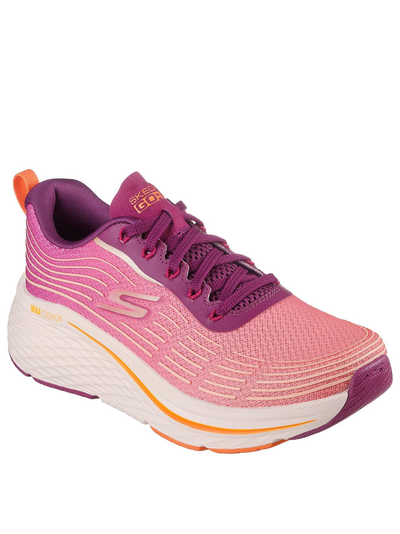 skechers-athletic-ombre-mesh-lace-up-trainers-dark-pinkstillFront