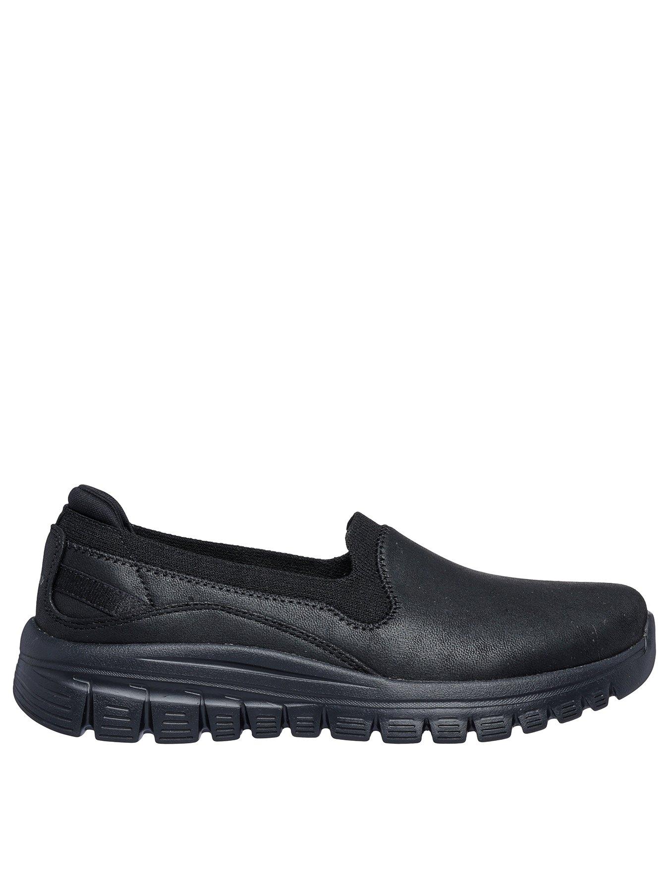 skechers-microleather-collar-knit-scooped-slip-on-trainers-black