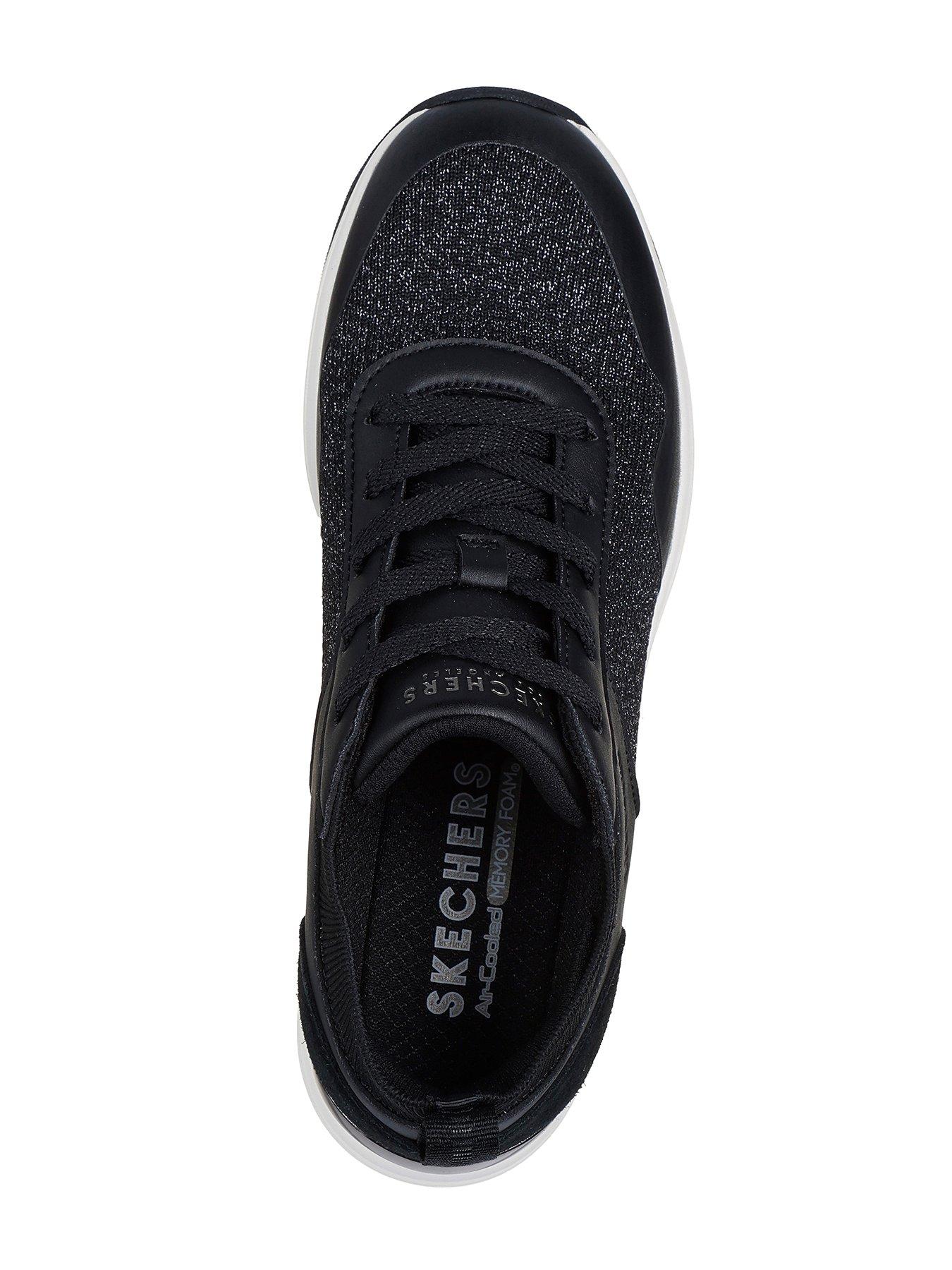 skechers-mylar-knit-duraleather-overlay-lace-up-fashion-wedge-trainers-blackoutfit