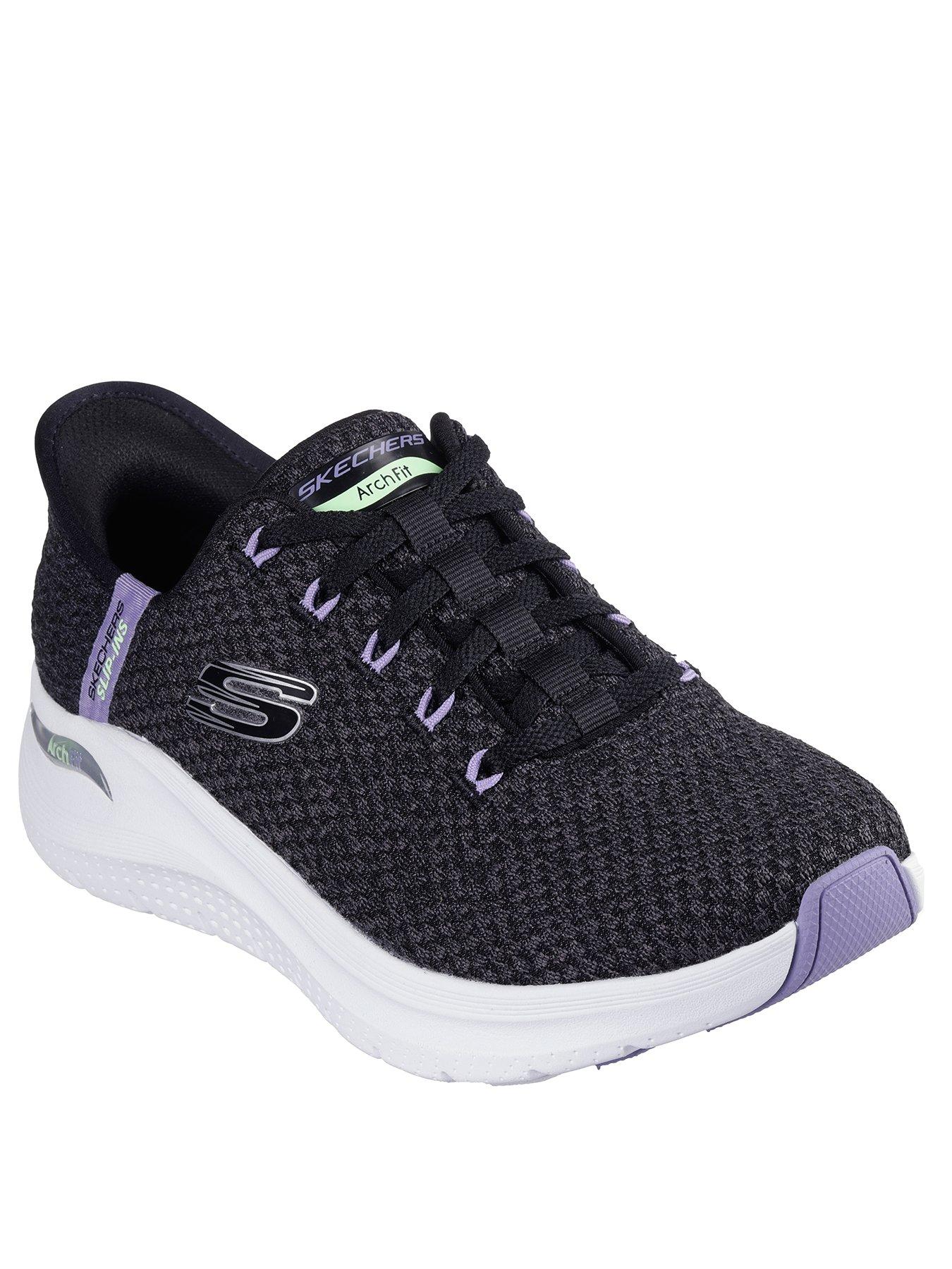 skechers-arch-fit-knit-lace-up-slip-ins-sneakers-blackstillFront