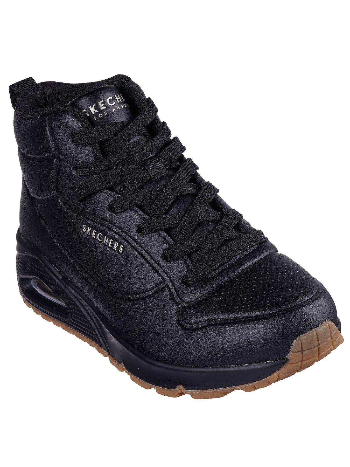 skechers-duraleather-lace-up-high-top-fashion-sneaker-blackstillFront