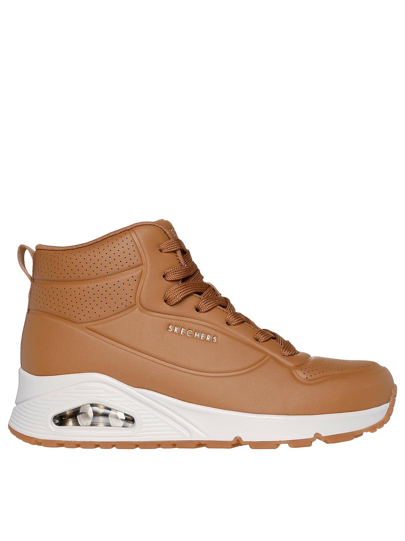 skechers-duraleather-lace-up-high-top-fashion-sneakers-brown