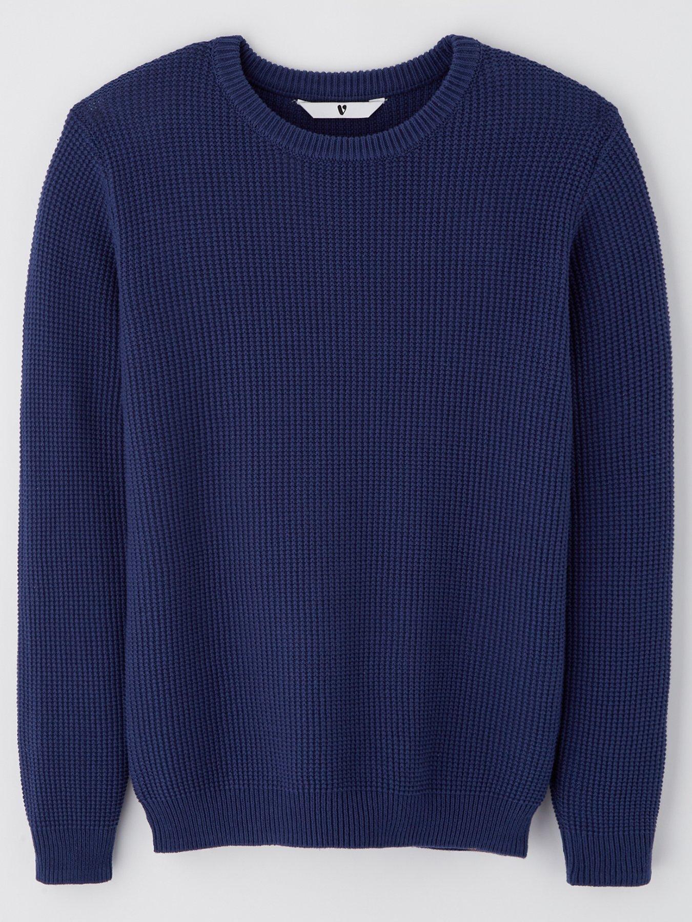 v-by-very-boys-waffle-knitted-jumper-blue