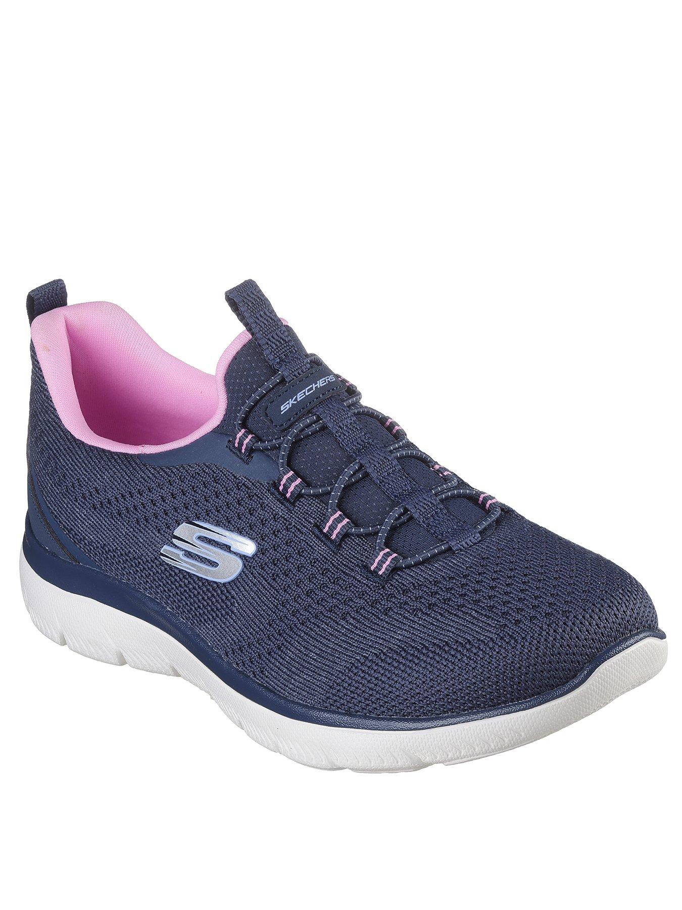 skechers-opm-recycled-knit-bungee-slip-on-w-memory-foam-navystillFront