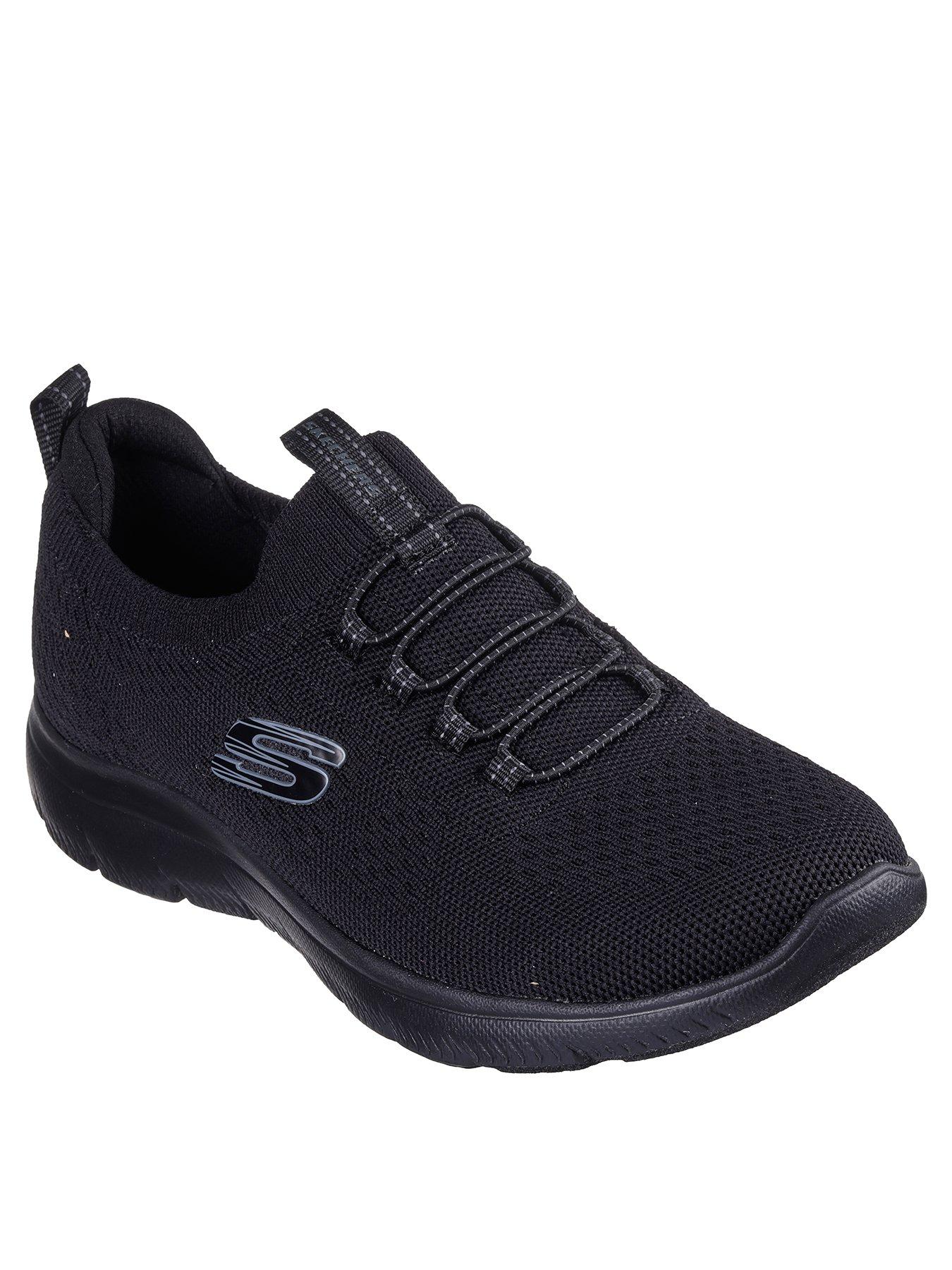 skechers-engineered-stretch-knit-bungee-slip-on-w-memory-foam-blackstillFront