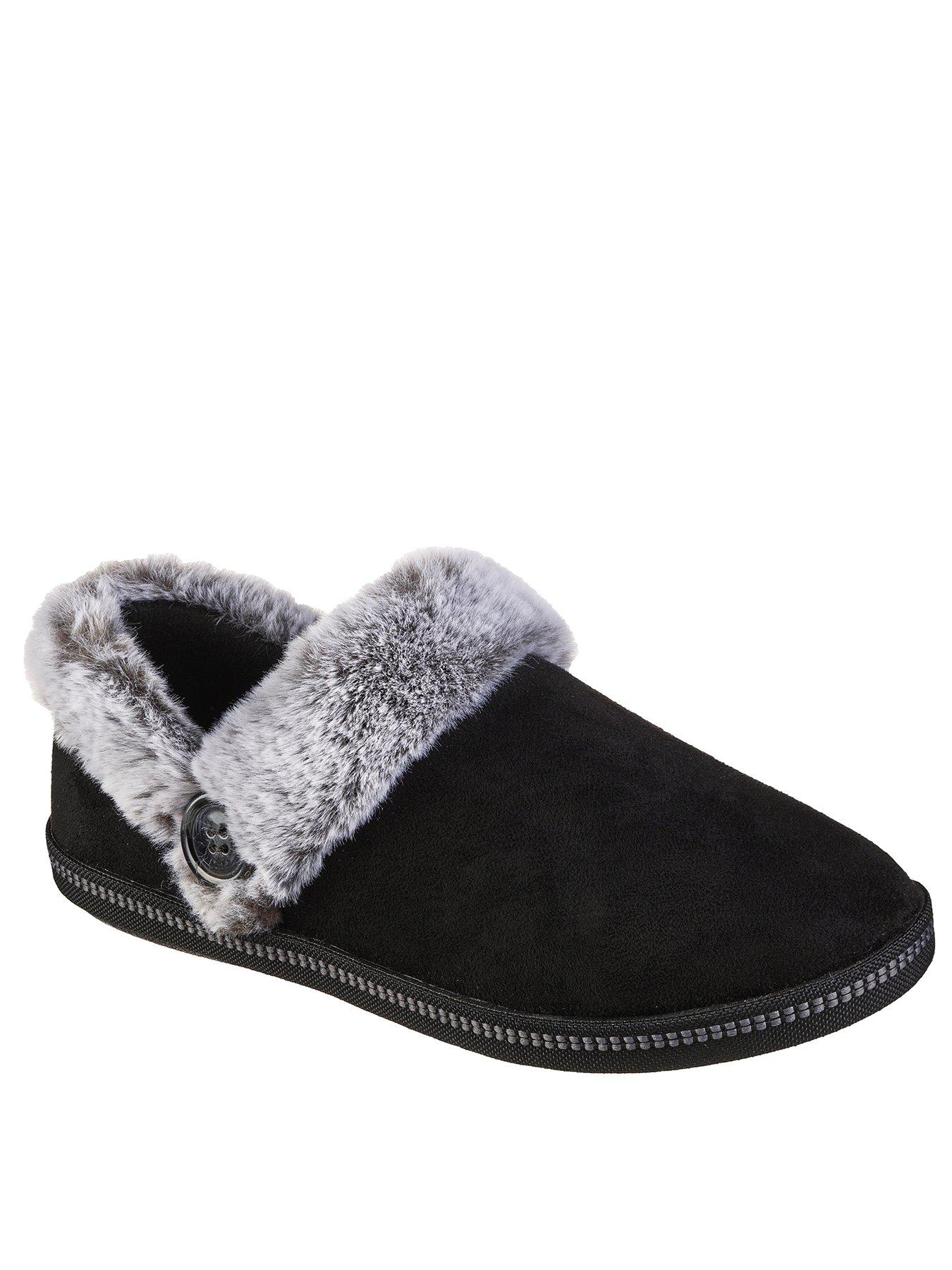 skechers-button-open-quarter-slipper-w-memory-foam-blackstillFront