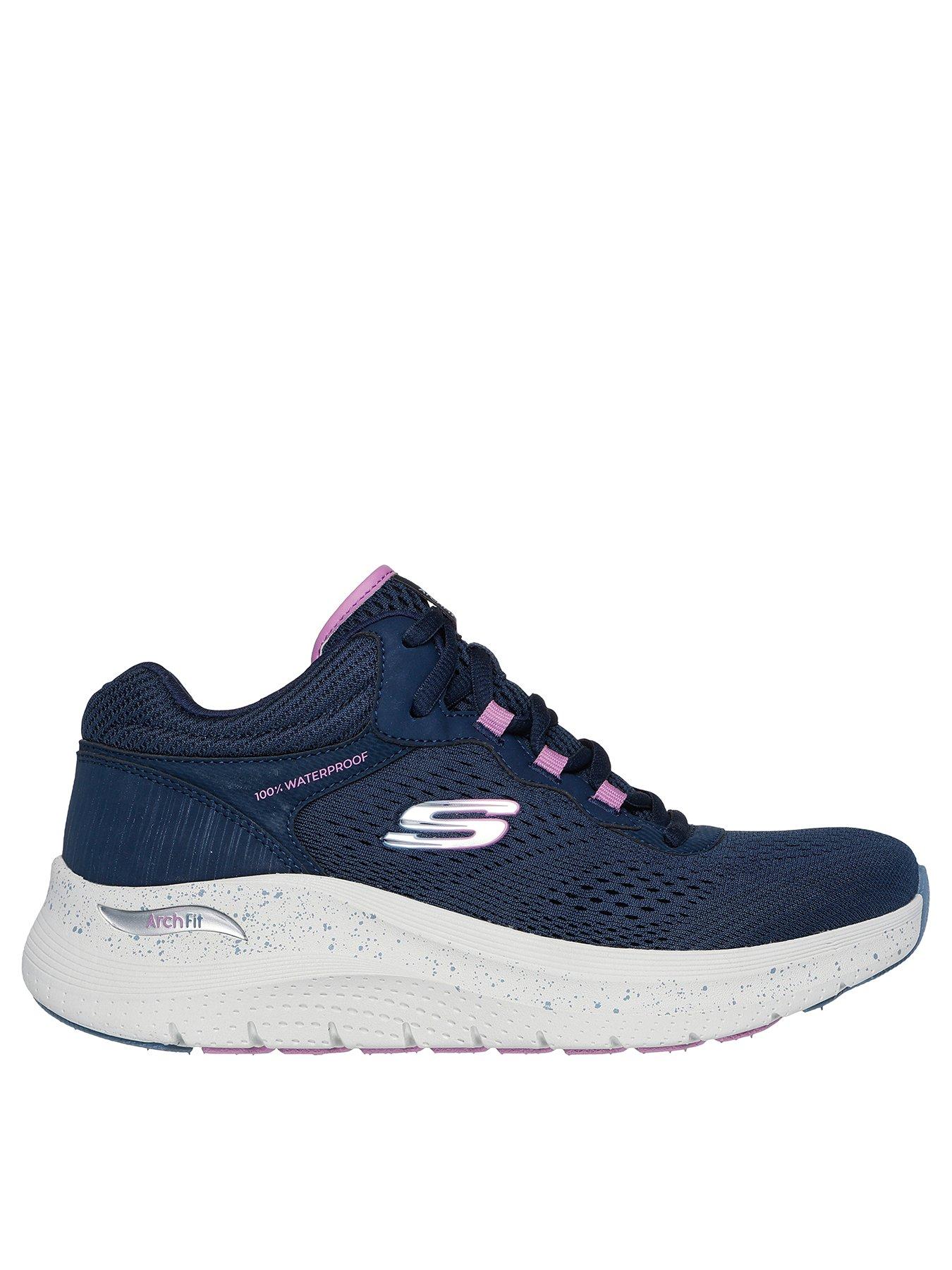 skechers-arch-fit-waterproof-engineered-mesh-lace-up-trainers-navy