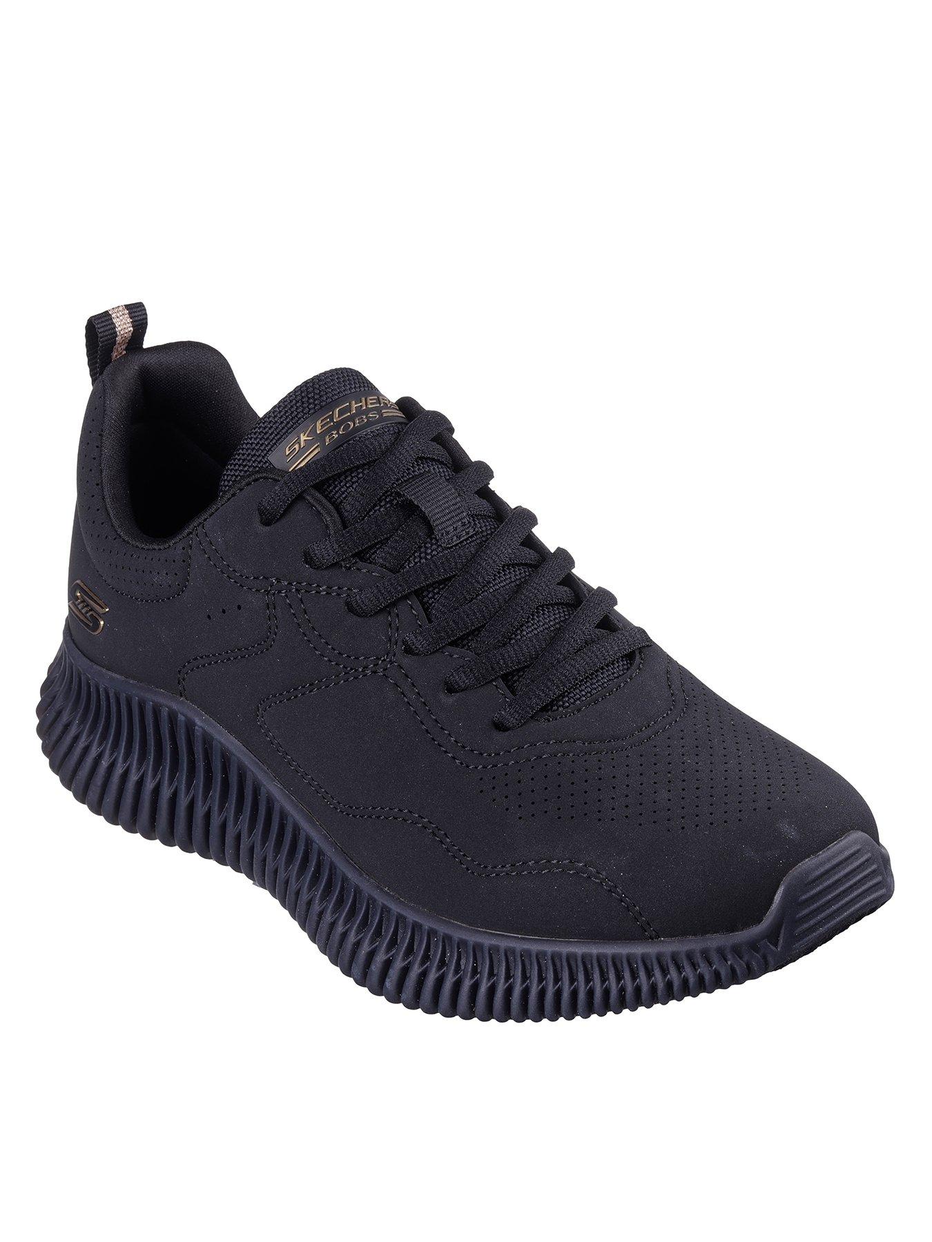 skechers-deboss-lace-up-sneakers-blackstillFront