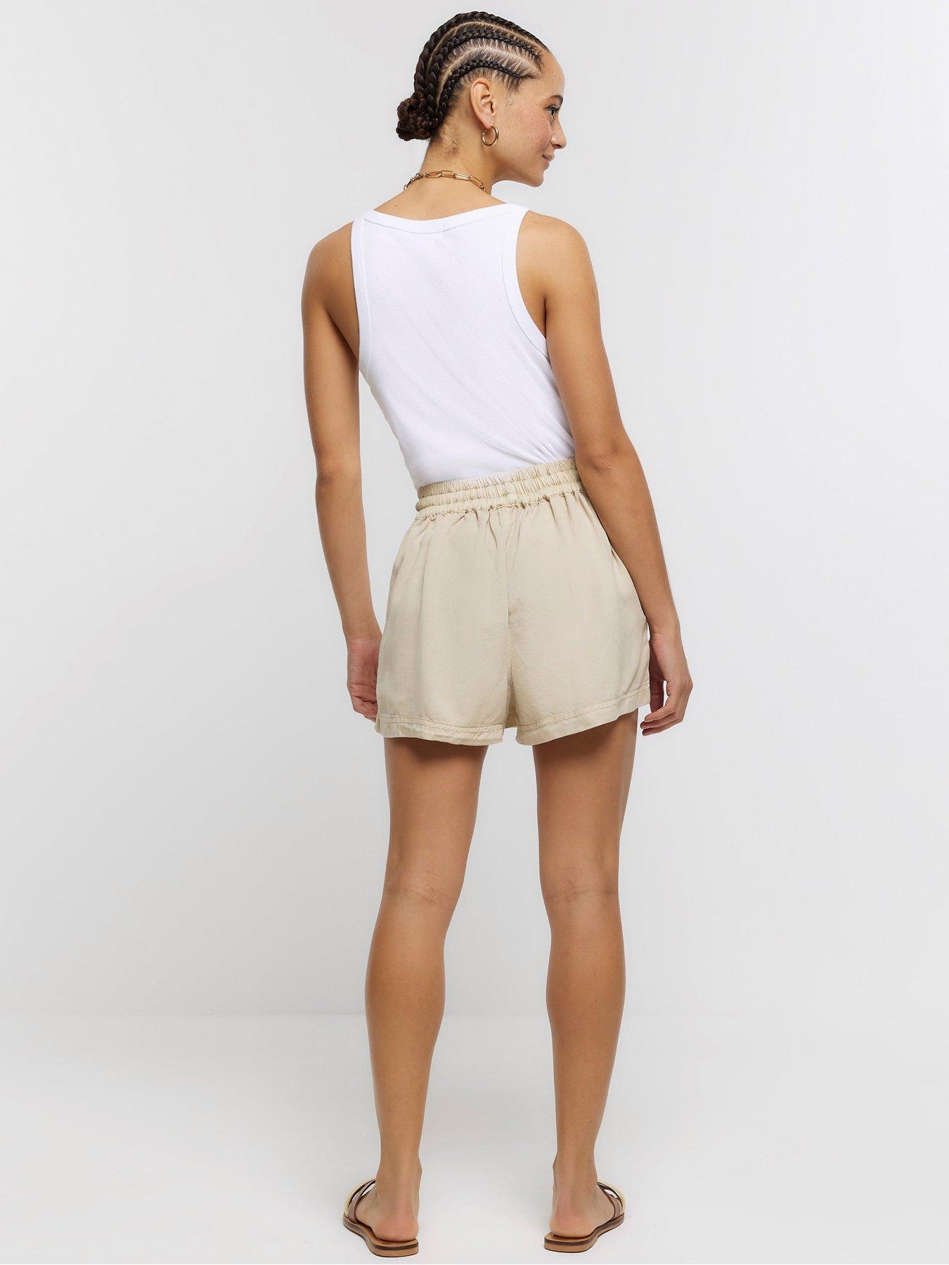 river-island-relaxed-lyocell-shorts-light-beigestillFront