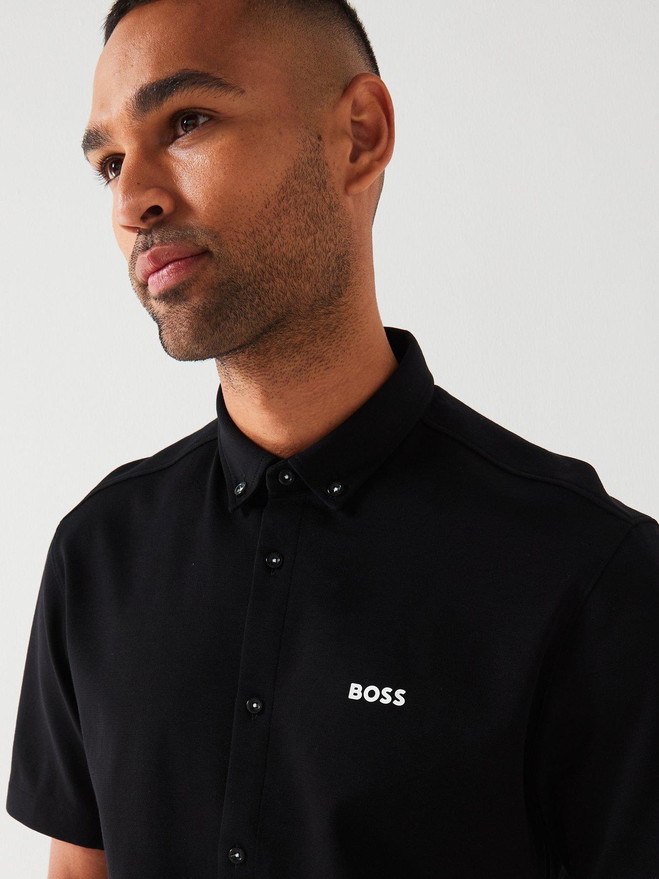 boss-motion-button-down-short-sleeve-shirt-blackoutfit