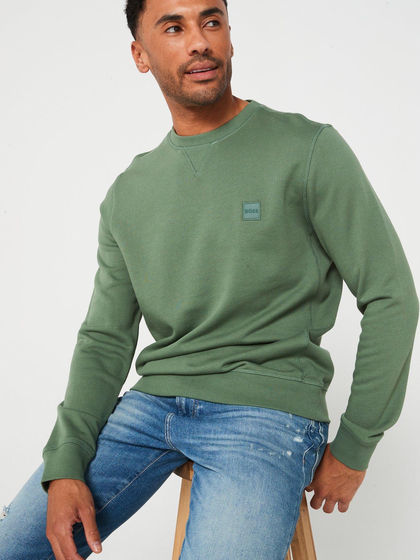 boss-westart-tonal-logo-crew-sweat-greenoutfit