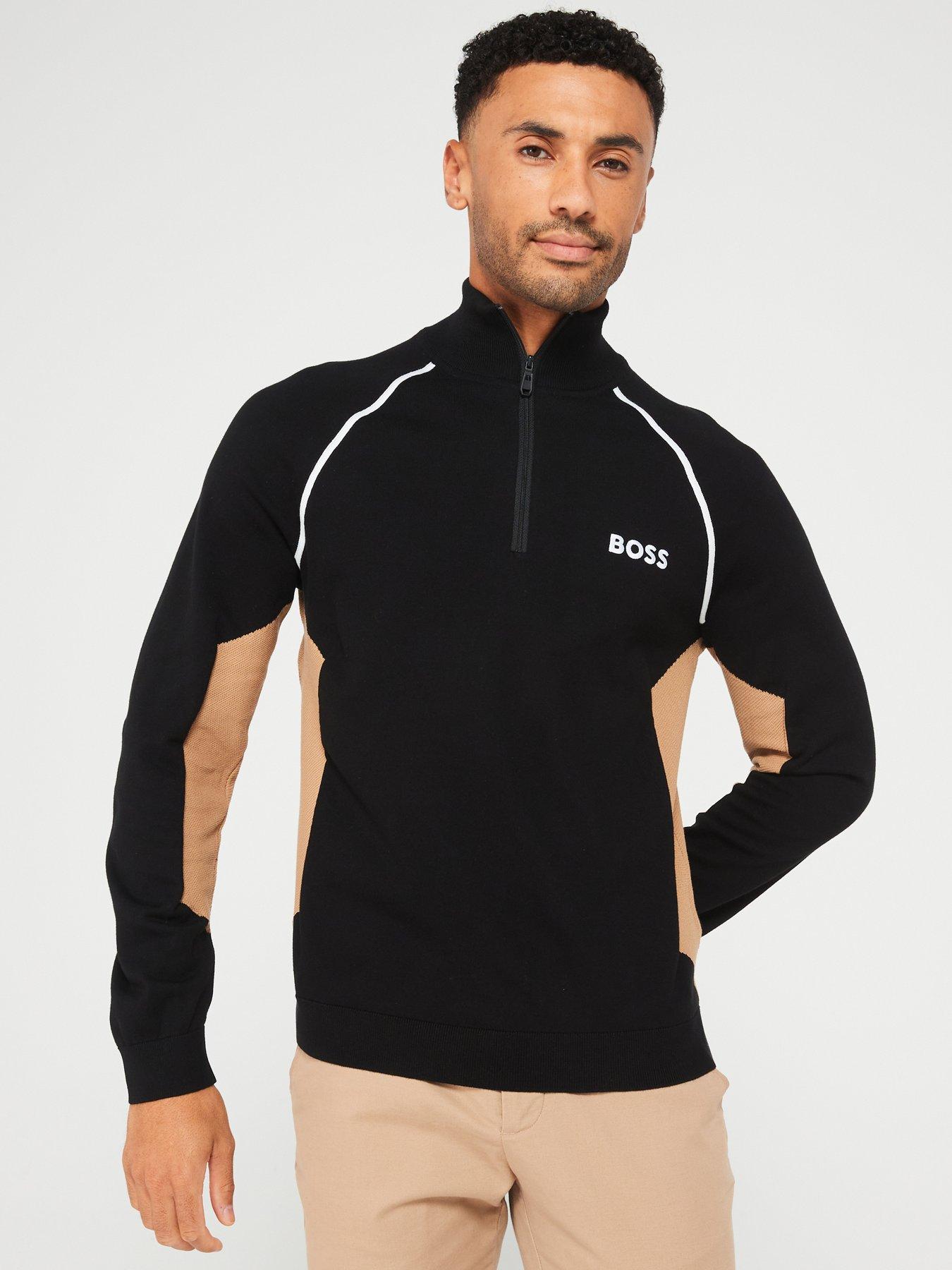 undefined Boss Hydro-x 1/4 Zip Cotton Stretch Knitted Jumper