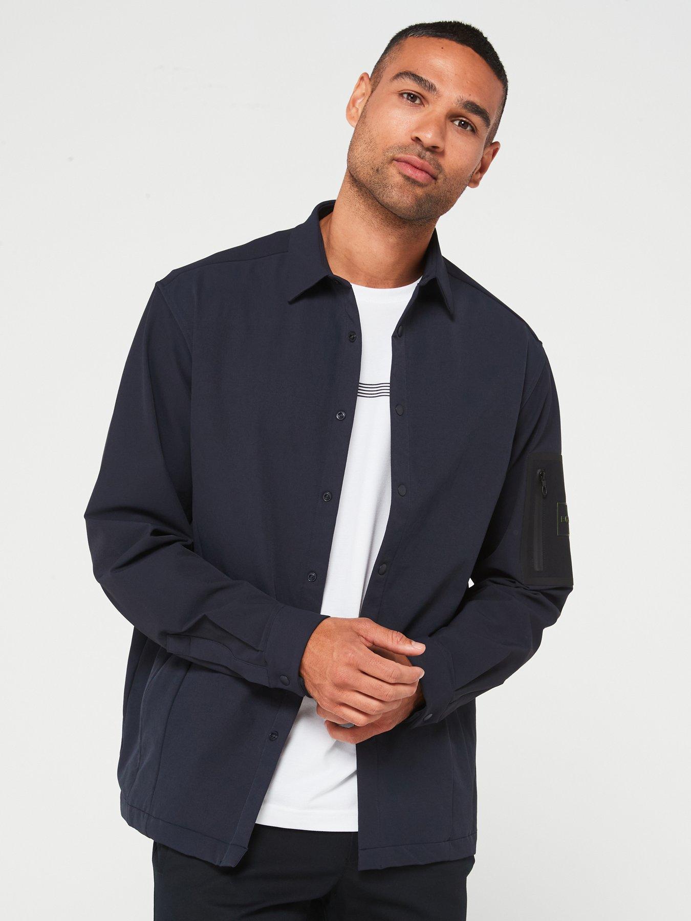 boss-expedit-tech-light-stretch-button-down-overshirt-navyfront