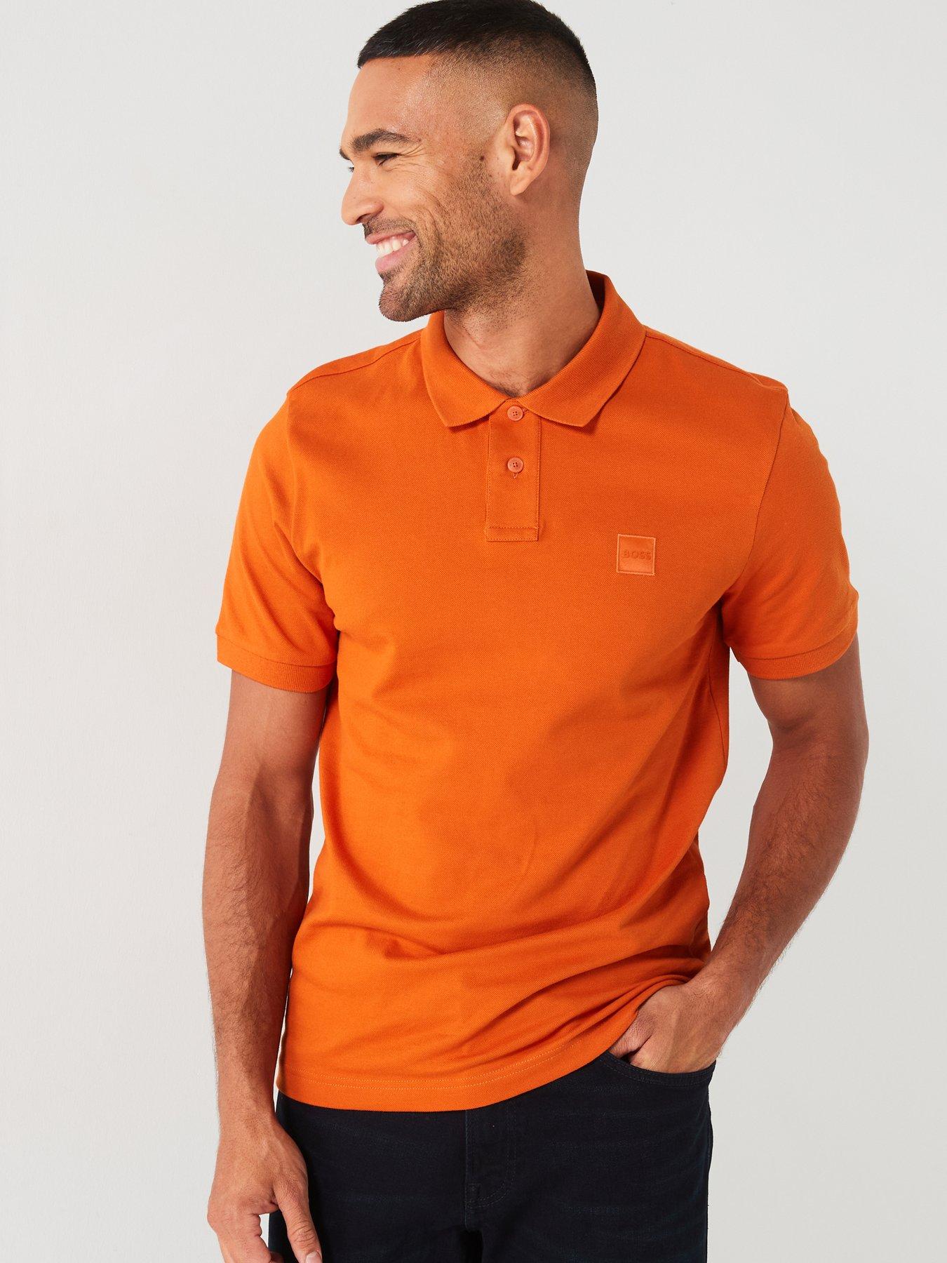 boss-passenger-slim-fit-tonal-logo-polo-shirt-orange