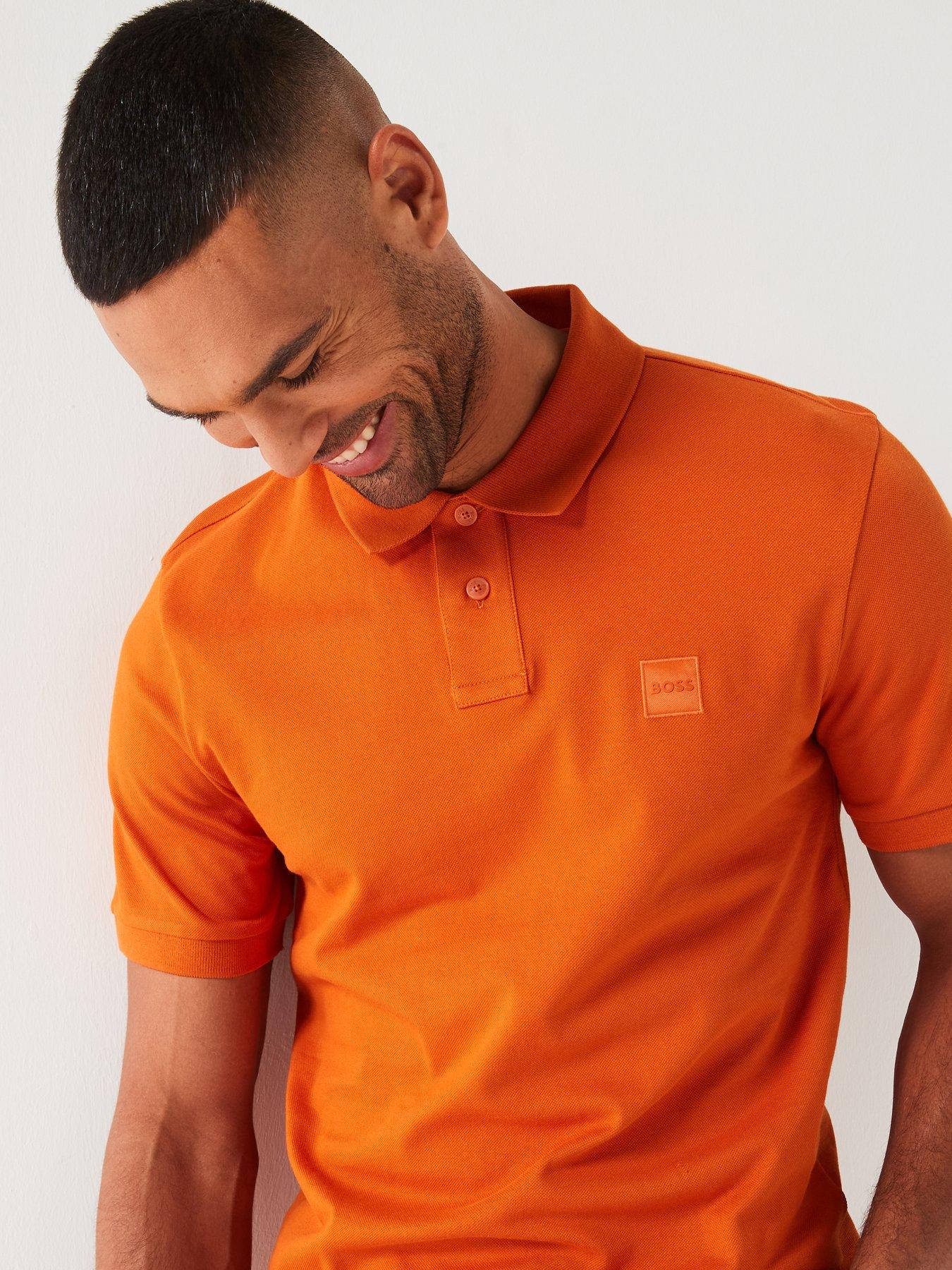 boss-passenger-slim-fit-tonal-logo-polo-shirt-orangeoutfit