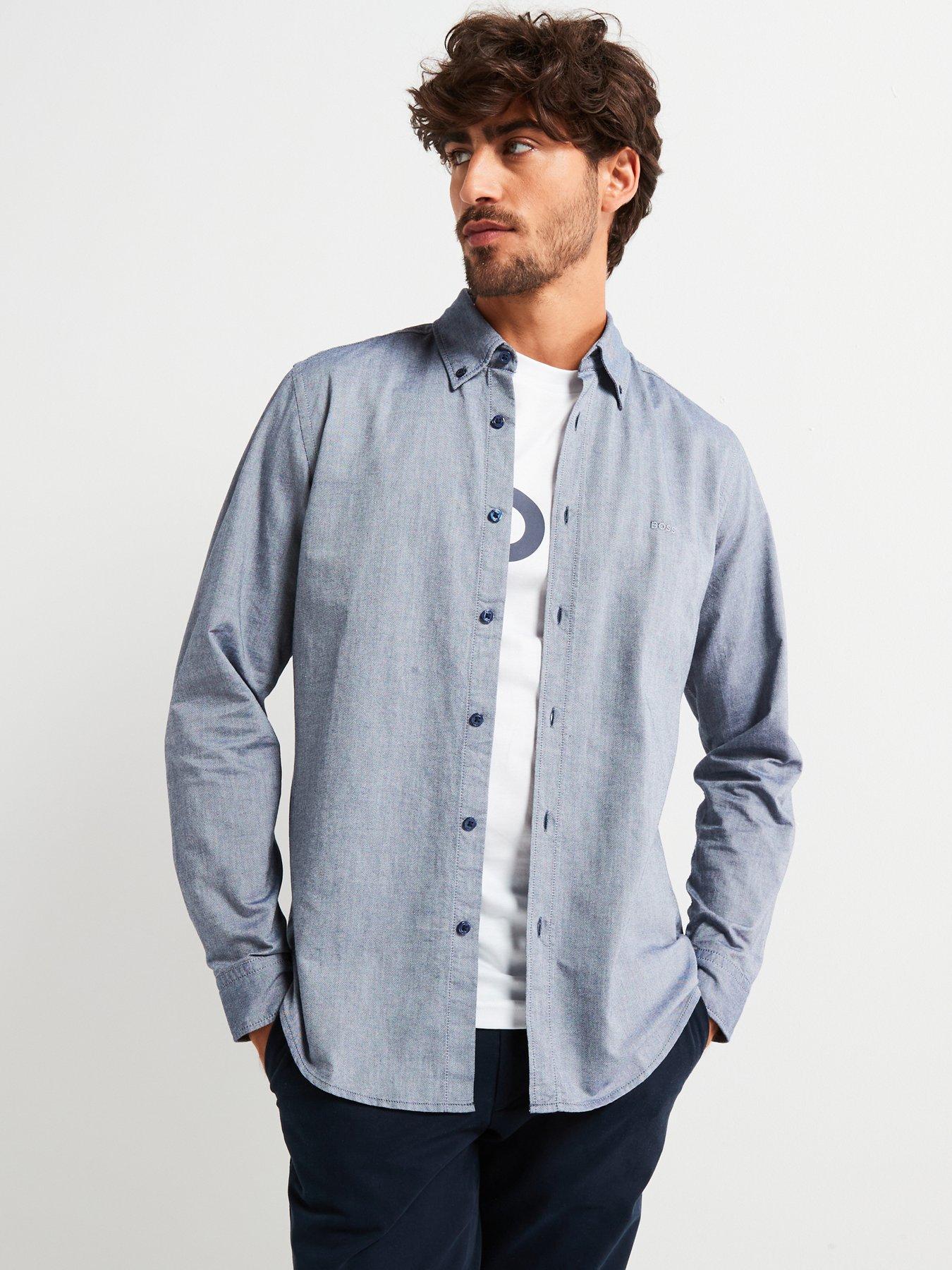 boss-rickert-button-down-regular-fit-logo-shirt-navyfront