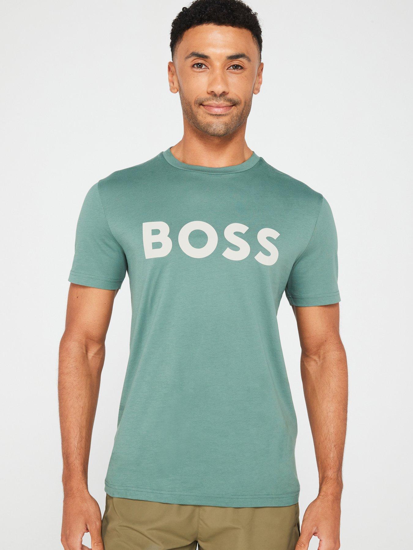 boss-thinking-1-regular-fit-large-logo-t-shirt-green