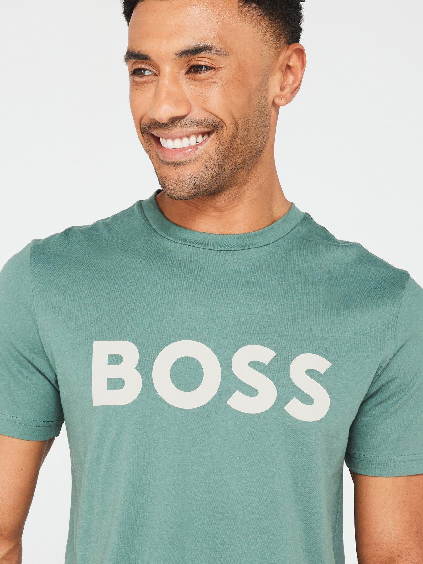 boss-thinking-1-regular-fit-large-logo-t-shirt-greenoutfit